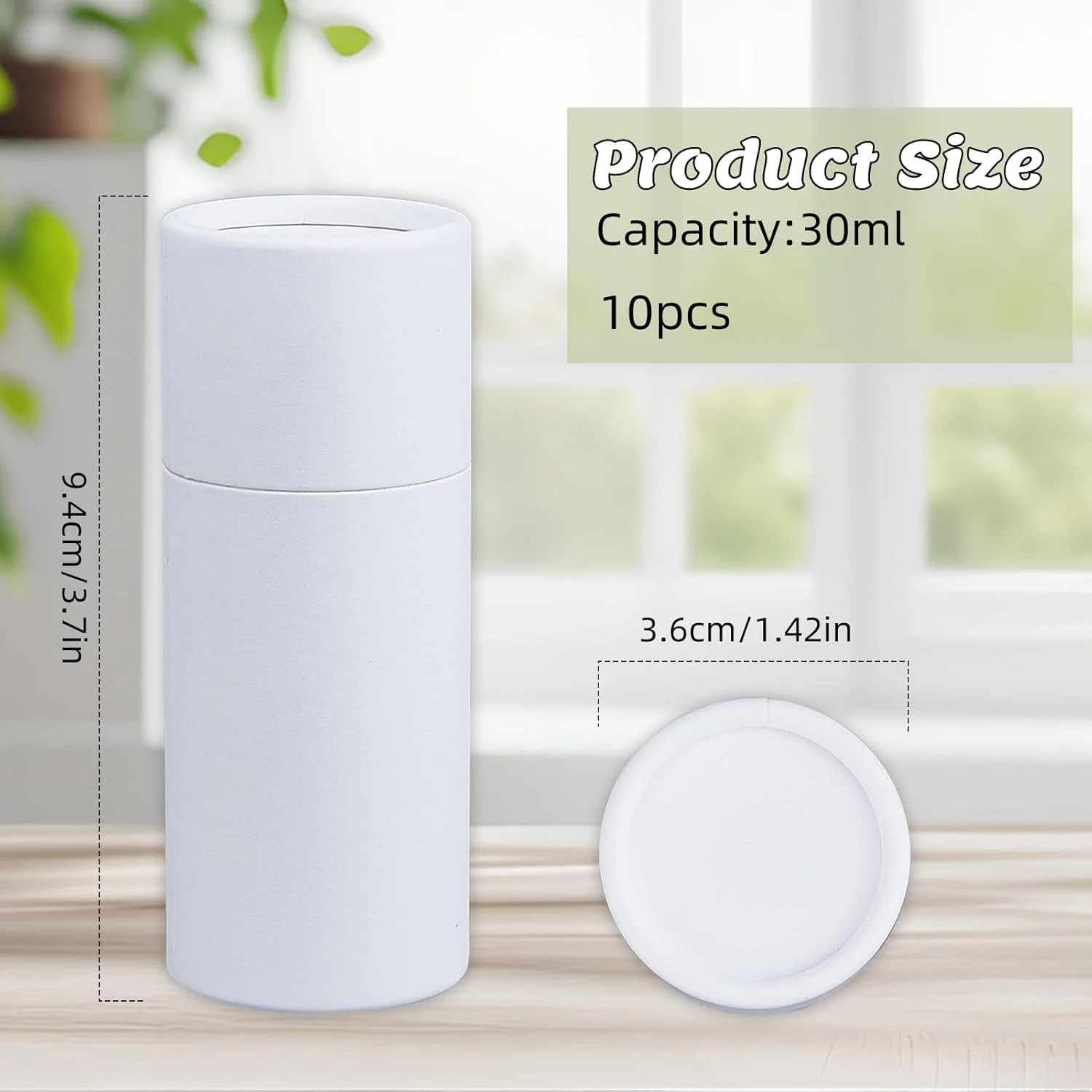 NICENEEDED بسته 10 عددی تیوب های دئودورانت مقوایی سفید، ظروف دئودورانت مقوایی خالی 60 گرمی، تیوب های کاغذی کرافت فشاری، ظرف جامد مقوایی گرد برای لوسیون های بدن خانگی