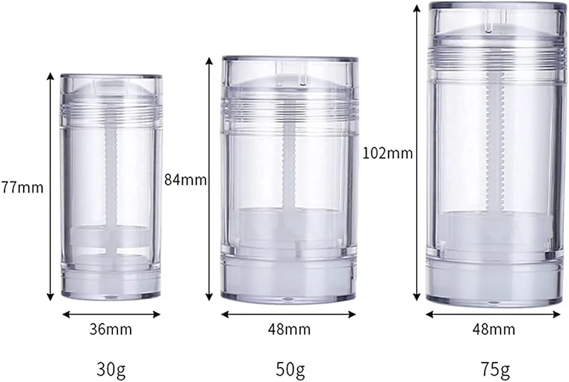 هلتکام 10 عدد ظرف پلاستیکی دئودورانت 30 میلی لیتری، لوله های گرد بالم لب، استیک پر کننده چرخشی 1 اونس، بطری های پلاستیکی دئودورانت قابل شارژ مجدد، لوازم آرایشی برای دئودورانت، رژ لب، مداد شمعی و چسب لب DIY (سفید)