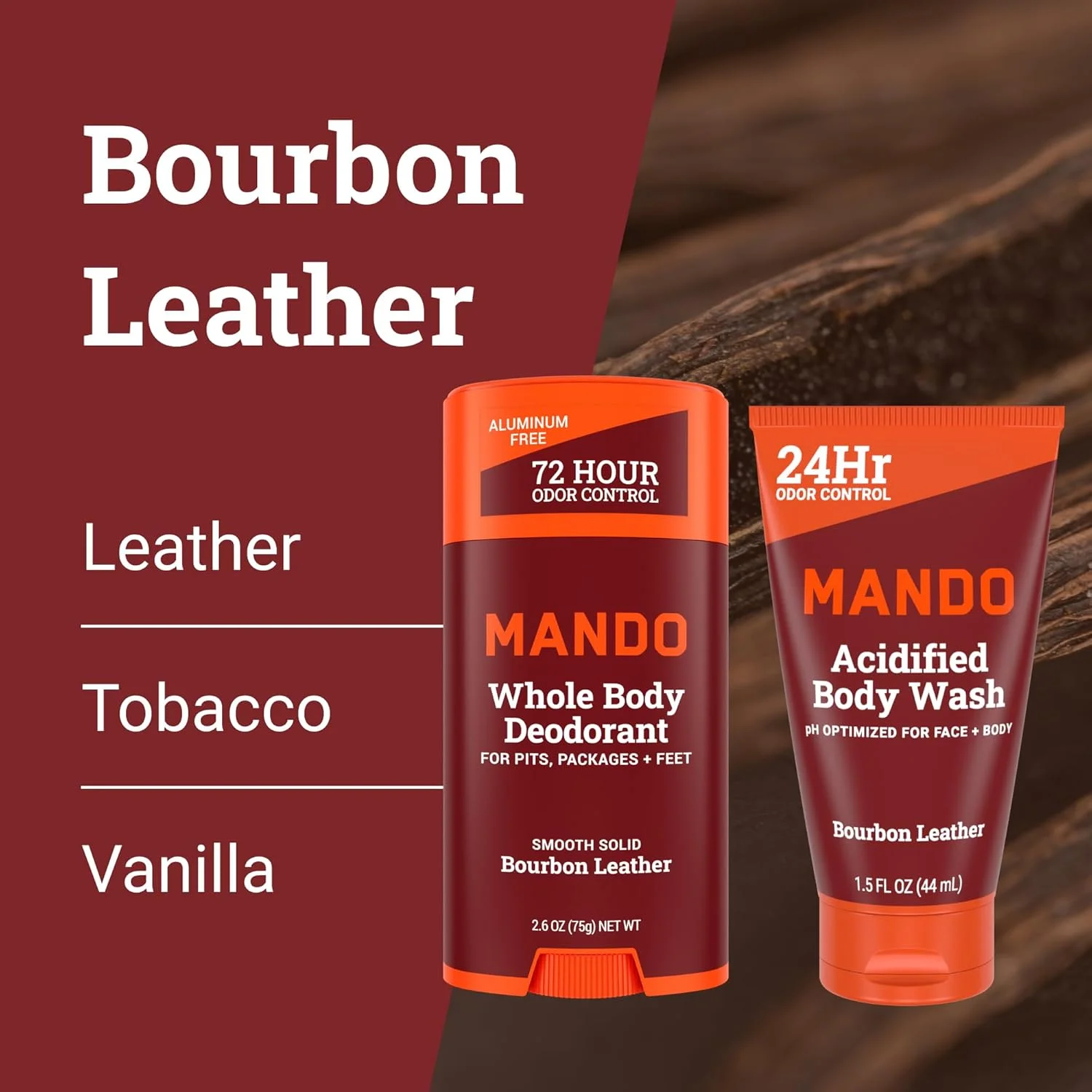 مام استیک جامد نرم مندو (74 گرم) + بادی واش اسیدی (42 گرم) - از نظر بالینی ثابت شده است که بوی بد را در تمام طول روز مسدود می کند - ایمن برای کل بدن، زیر بغل، کشاله ران + پاها (چرم بوربن)