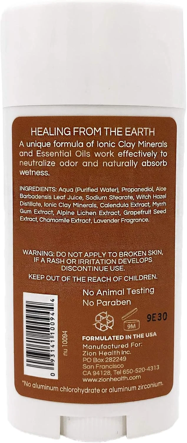 دئودورانت جامد رسی لوندر آداما مینرالز Zion Health، 2.5 اونس دئودورانت جامد رسی لوندر آداما مینرالز Zion Health، 2.5 اونس