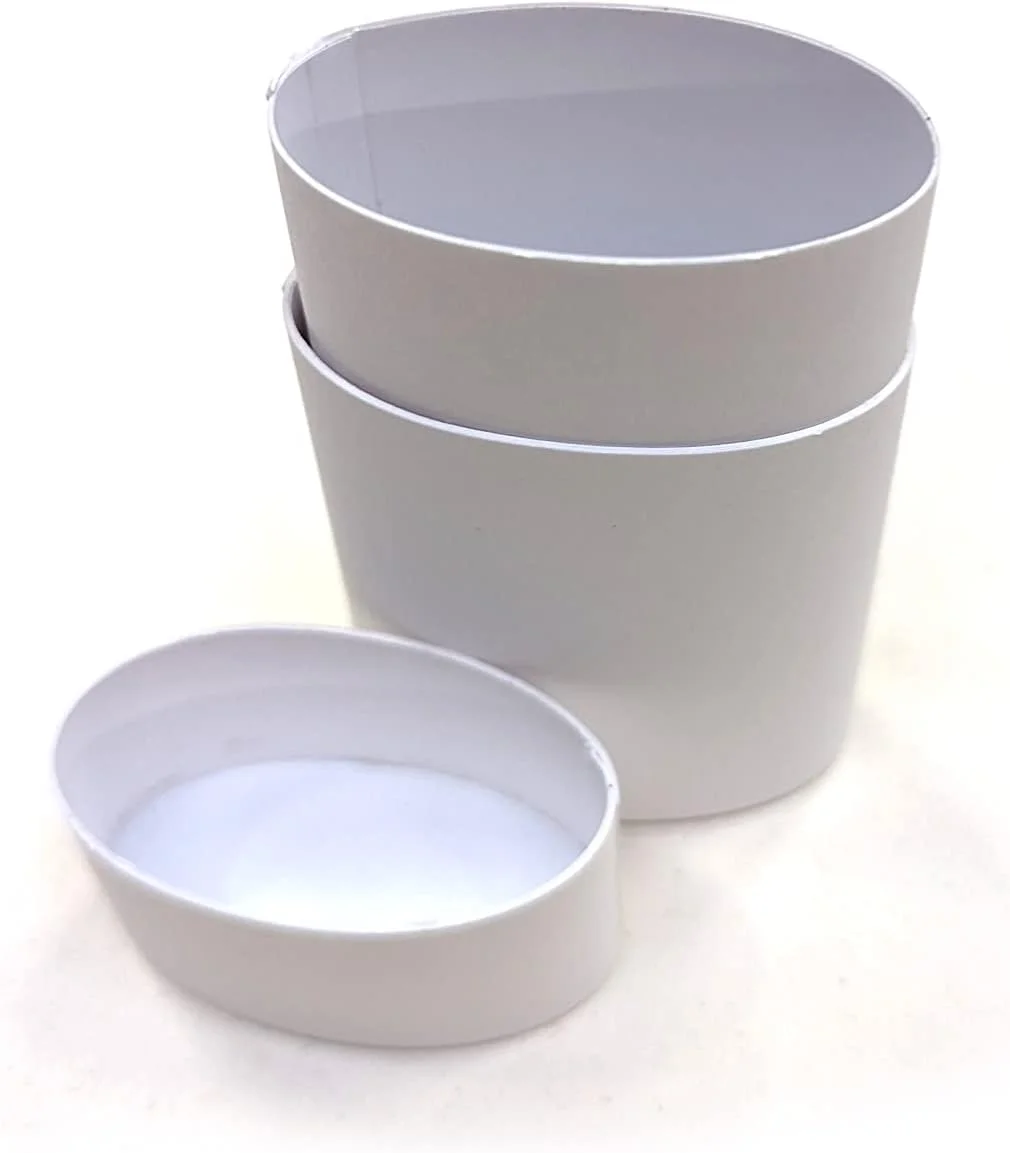 ظروف خالی دئودورانت مقوایی خودساز 75 گرمی (2.5 اونس) - شکل بیضی - مدل فشاری (بسته 6 عددی، سفید)