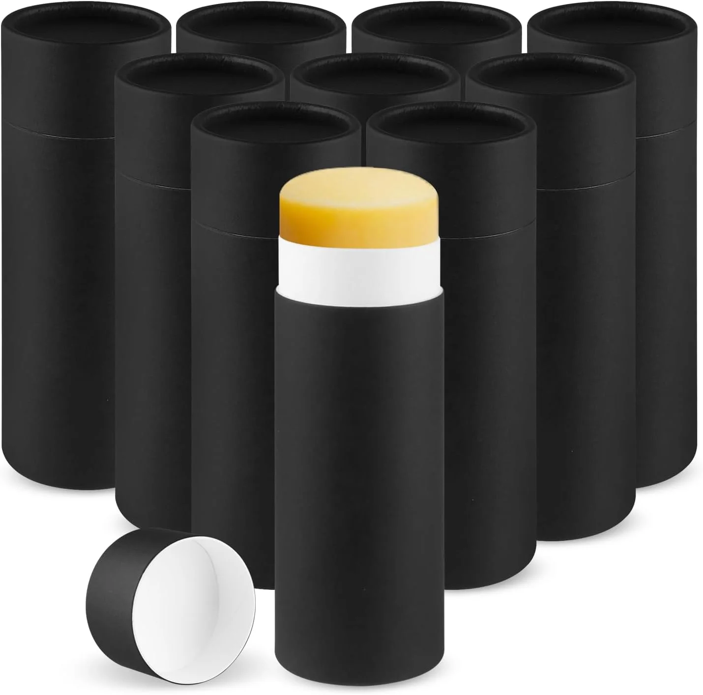 10 عدد لوله مقوایی دئودورانت 75 گرمی/2.5 اونسی، لوله های مقوایی قابل شارژ، ظروف خالی عطر جامد، بطری های لوسیون استیک برای نمونه های لوازم آرایشی DIY دئودورانت - مشکی 10 عدد لوله مقوایی دئودورانت 75 گرمی/2.5 اونسی، لوله های مقوایی قابل شارژ، ظروف خالی عطر جامد، بطری های لوسیون استیک برای نمونه های لوازم آرایشی DIY دئودورانت - مشکی