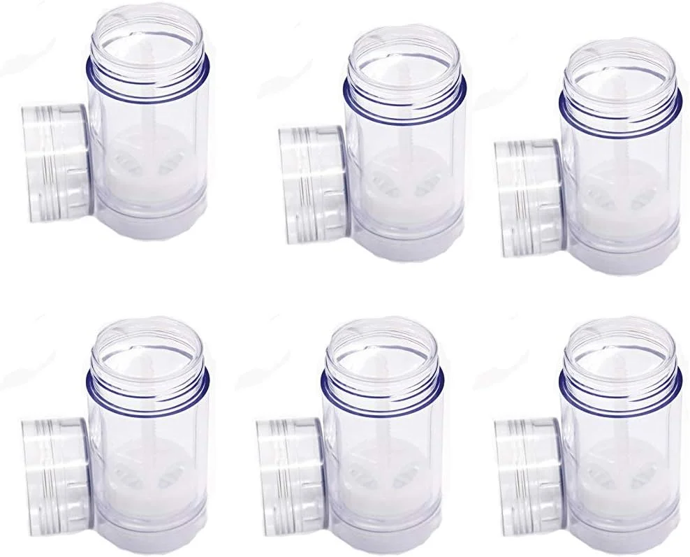 ظروف دئودورانت پلاستیکی شفاف و خالی Glasstore، ظرف دئودورانت استیکی گرد با قابلیت پر شدن از پایین، لوله استیکی چرخشی (C)