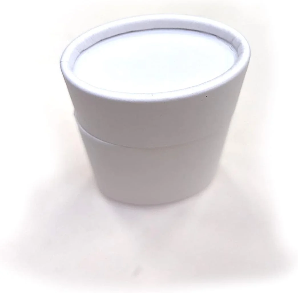 ظروف خالی دئودورانت مقوایی خودساز 75 گرمی (2.5 اونس) - شکل بیضی - مدل فشاری (بسته 6 عددی، سفید)