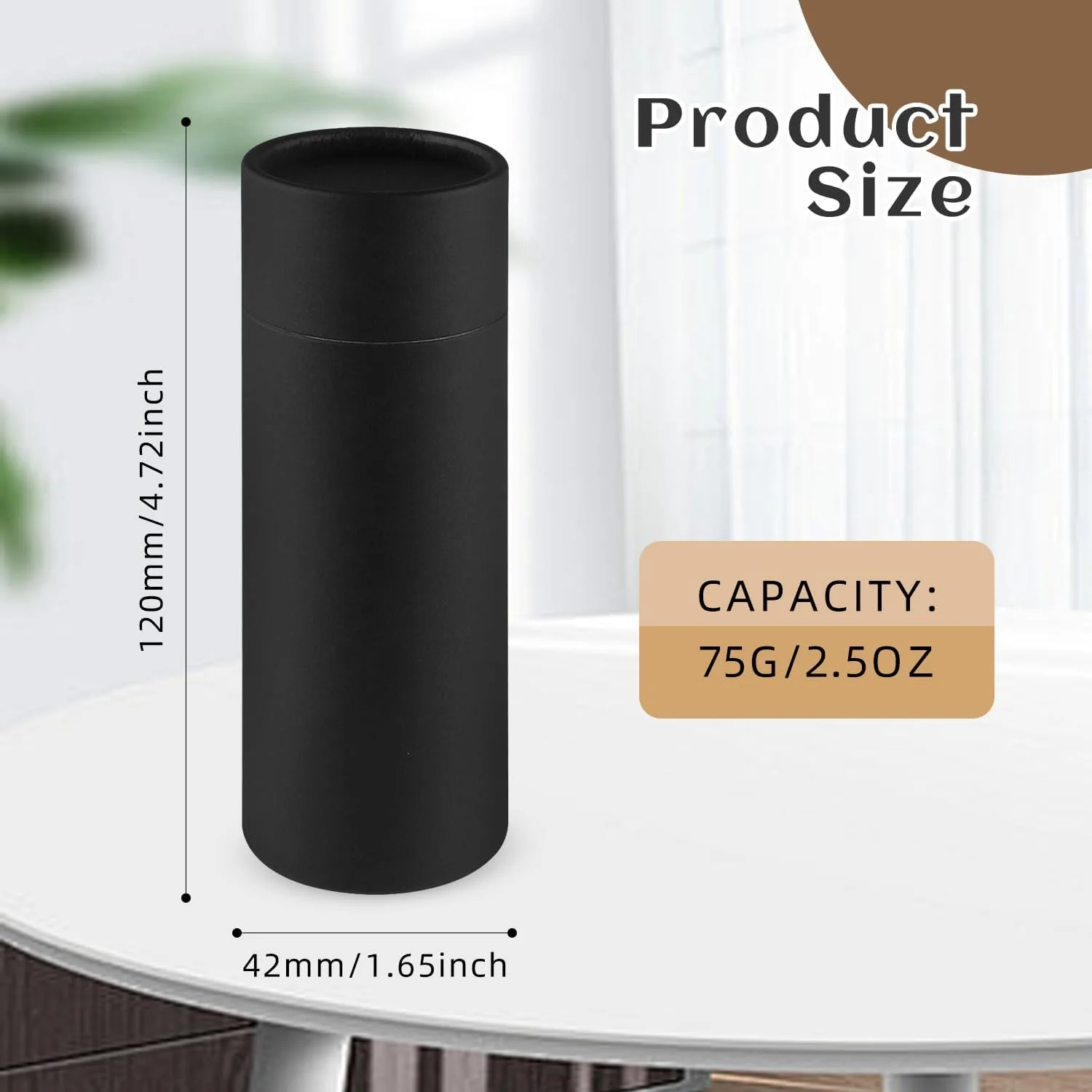 10 عدد لوله مقوایی دئودورانت 75 گرمی/2.5 اونسی، لوله های مقوایی قابل شارژ، ظروف خالی عطر جامد، بطری های لوسیون استیک برای نمونه های لوازم آرایشی DIY دئودورانت - مشکی