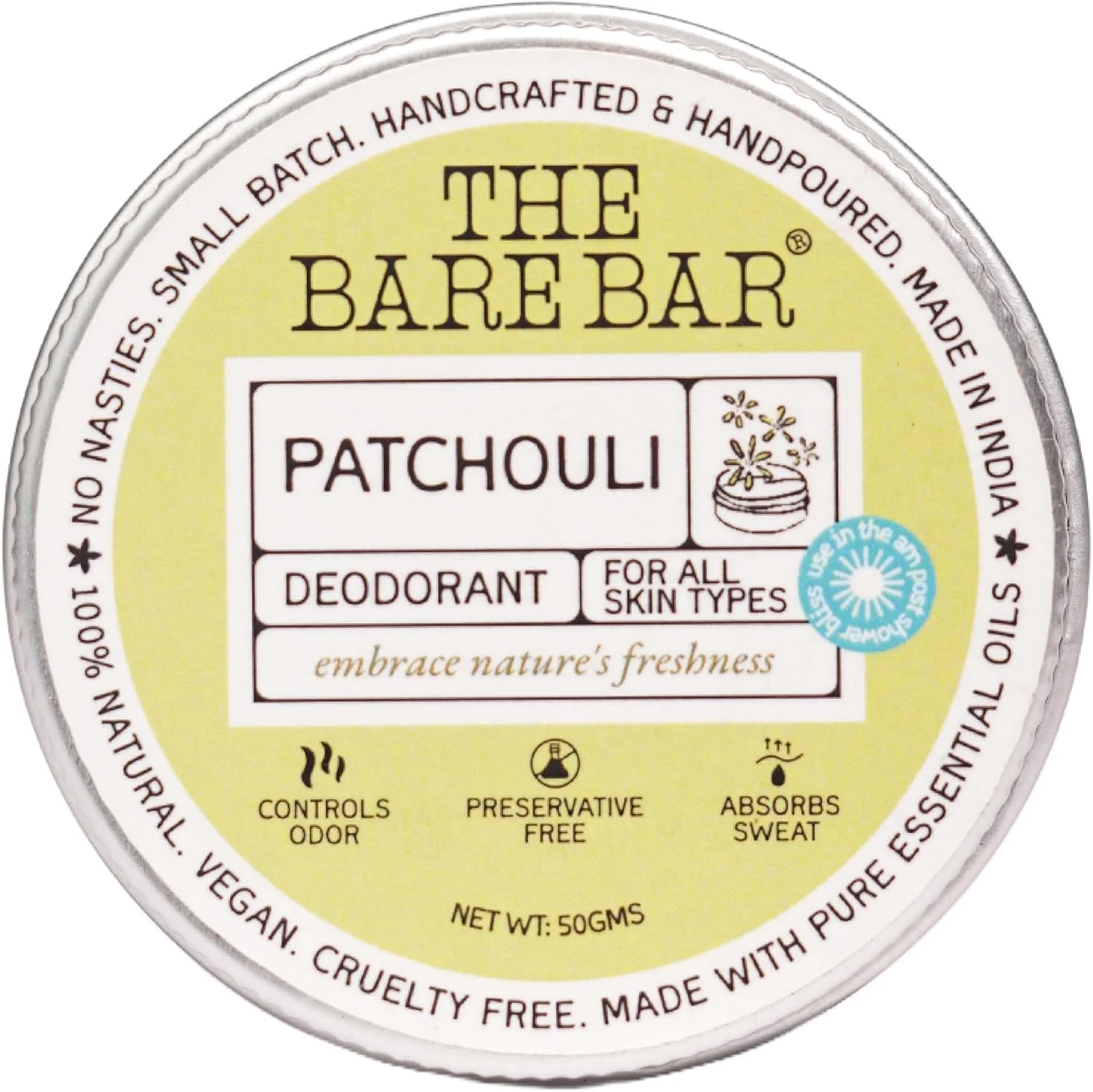 دئودورانت بدن Bare Bar | رایحه پاچولی، 50 گرم