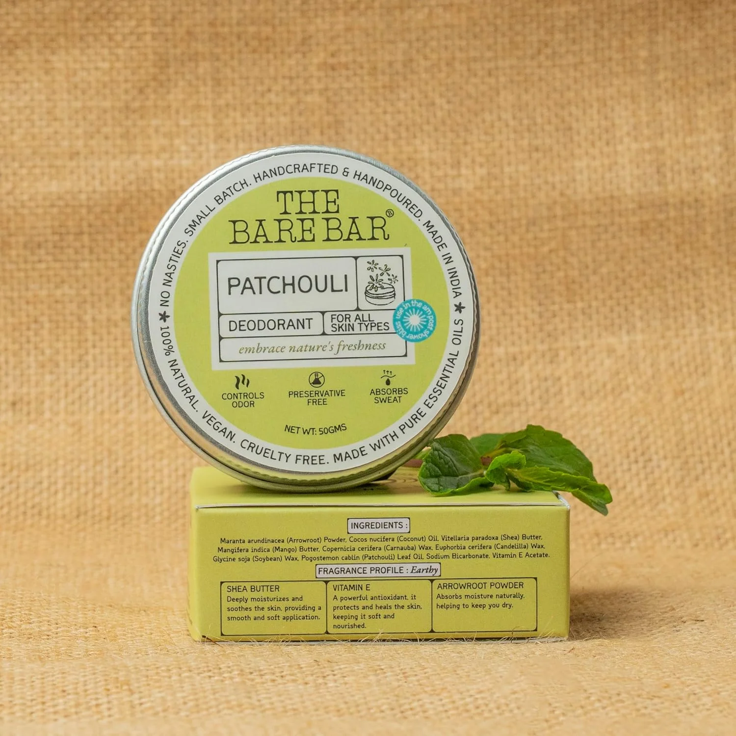 دئودورانت بدن Bare Bar | رایحه پاچولی، 50 گرم دئودورانت بدن Bare Bar | رایحه پاچولی، 50 گرم