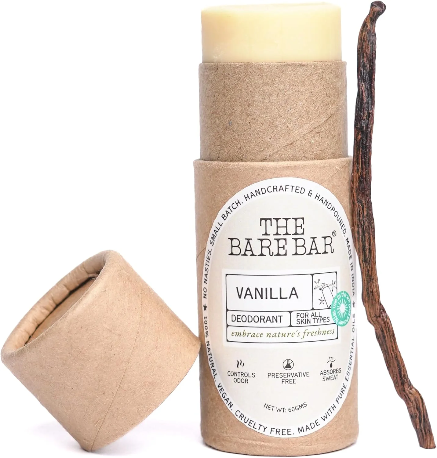 دئودورانت بدن استیکی بدون جنسیت The Bare Bar (وانیلی، 60 گرم)