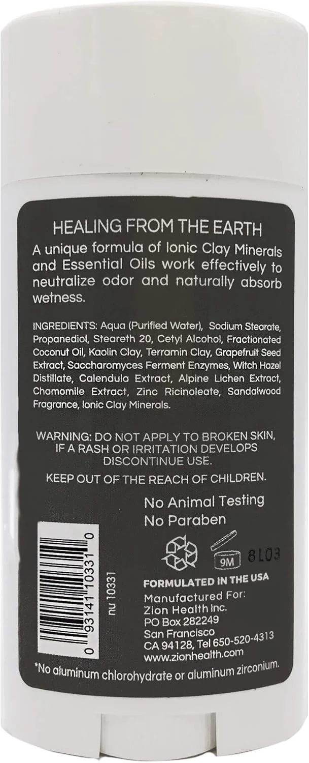 استیک دئودورانت رسی خشک ابریشمی Zion Health حجم 70 میلی لیتر رایحه چوب صندل استیک دئودورانت رسی خشک ابریشمی Zion Health حجم 70 میلی لیتر رایحه چوب صندل