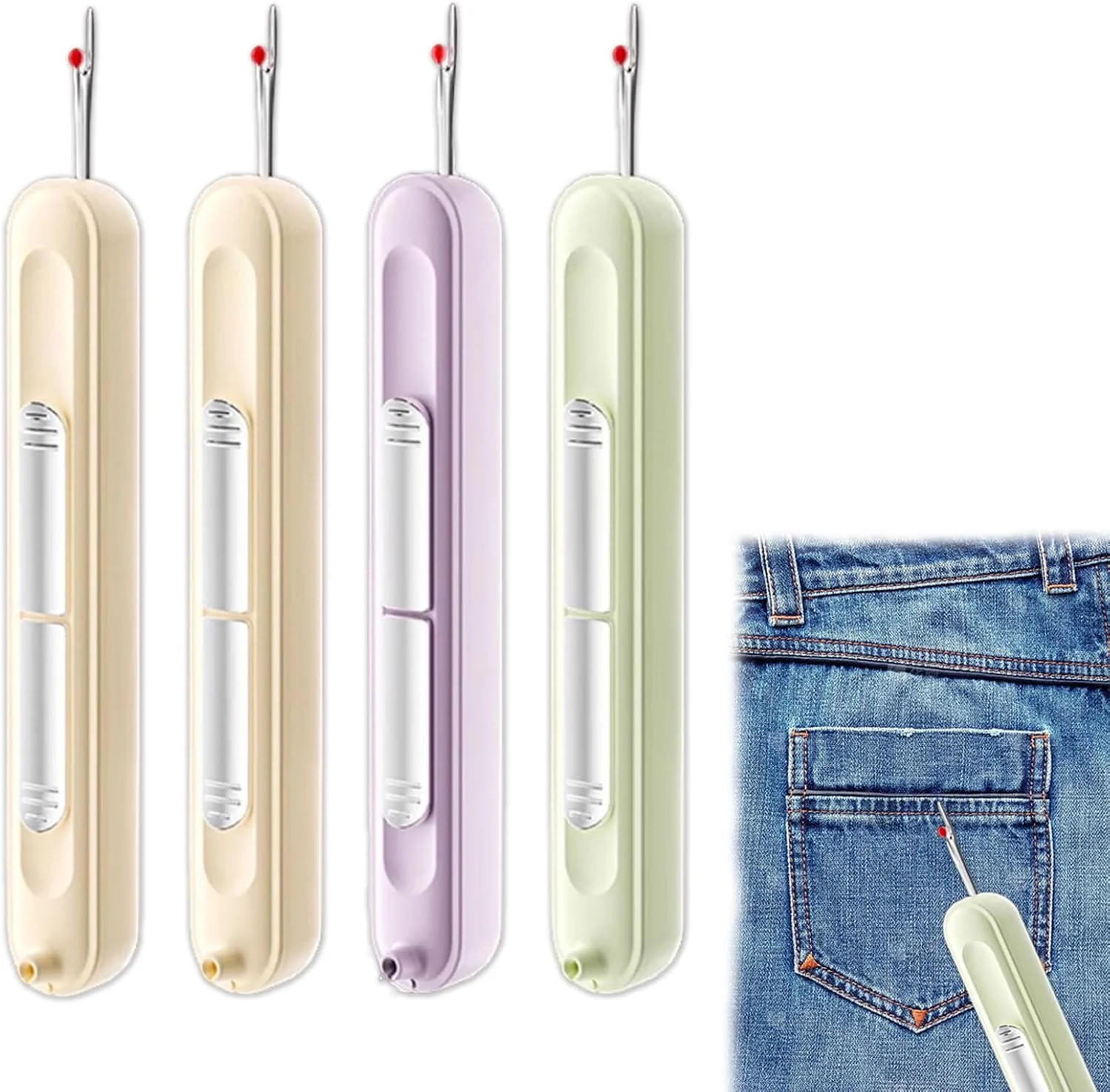 4 عدد نخ سوزن 2 در 1، ابزار شکافتن درز، لوازم خیاطی، ابزار نخ کشی و جدا کننده نخ برای خیاطی دستی، بافتنی، صنایع دستی و لحاف دوزی 4 عدد نخ سوزن 2 در 1، ابزار شکافتن درز، لوازم خیاطی، ابزار نخ کشی و جدا کننده نخ برای خیاطی دستی، بافتنی، صنایع دستی و لحاف دوزی