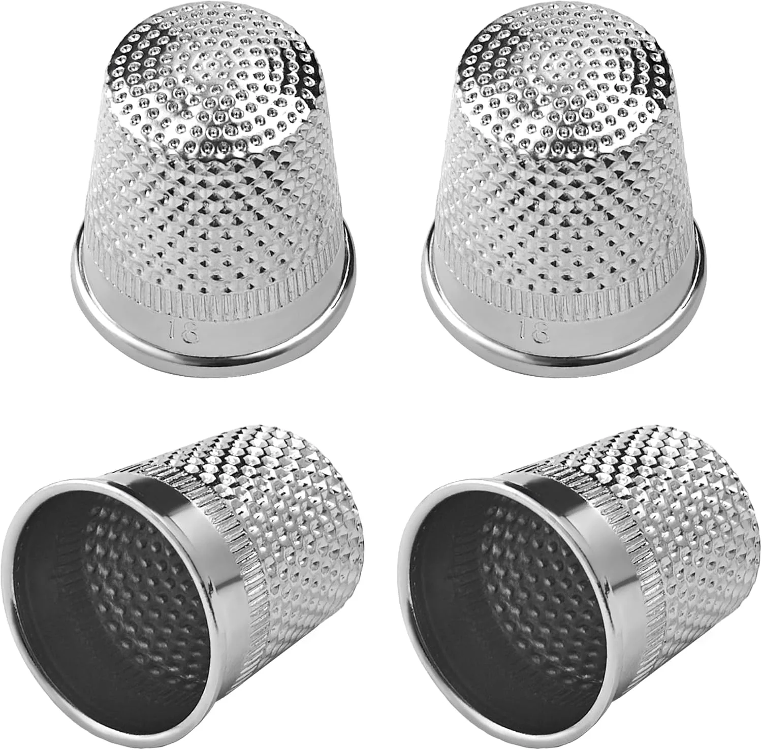 انگشتانه خیاطی دستی - انگشتانه فلزی خیاطی برای انگشتان - انگشتانه شست برای لحاف دوزی دستی - محافظ انگشت استیل ضد زنگ برای خیاطی، گلدوزی و کاردستی، ابزار خیاطی، 4 عدد انگشتانه خیاطی دستی - انگشتانه فلزی خیاطی برای انگشتان - انگشتانه شست برای لحاف دوزی دستی - محافظ انگشت استیل ضد زنگ برای خیاطی، گلدوزی و کاردستی، ابزار خیاطی، 4 عدد