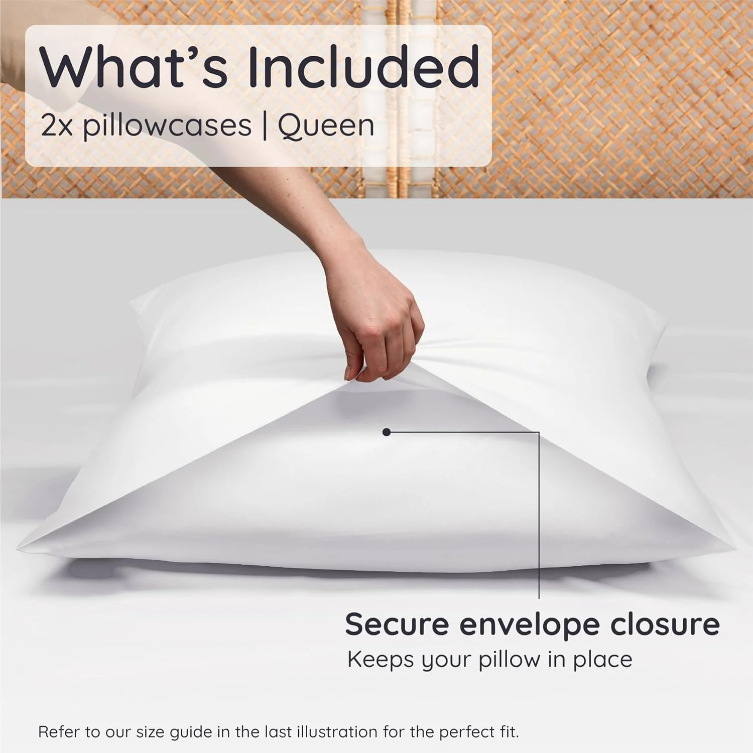 روبالشی بامبو بامبو 100% ویسکوز سایز کوئین - ست 2 عددی روبالشی خنک کننده کوئین با بستن پاکتی، روبالشی های تنفسی و فوق العاده نرم، روبالشی ضد آکنه (سفید) روبالشی بامبو بامبو 100% ویسکوز سایز کوئین - ست 2 عددی روبالشی خنک کننده کوئین با بستن پاکتی، روبالشی های تنفسی و فوق العاده نرم، روبالشی ضد آکنه (سفید)