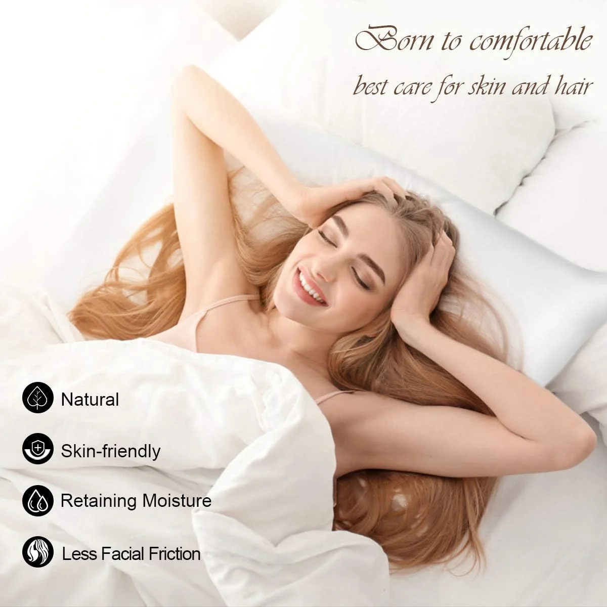 روبالشتی ابریشم خالص توت 100% Asmork برای مو و پوست، ابریشم واقعی 19 Momme در هر دو طرف، روکش بالش ابریشمی خالص با زیپ مخفی، جعبه هدیه پاکتی، 1 عدد (D-عاجی، استاندارد 20''×26'')