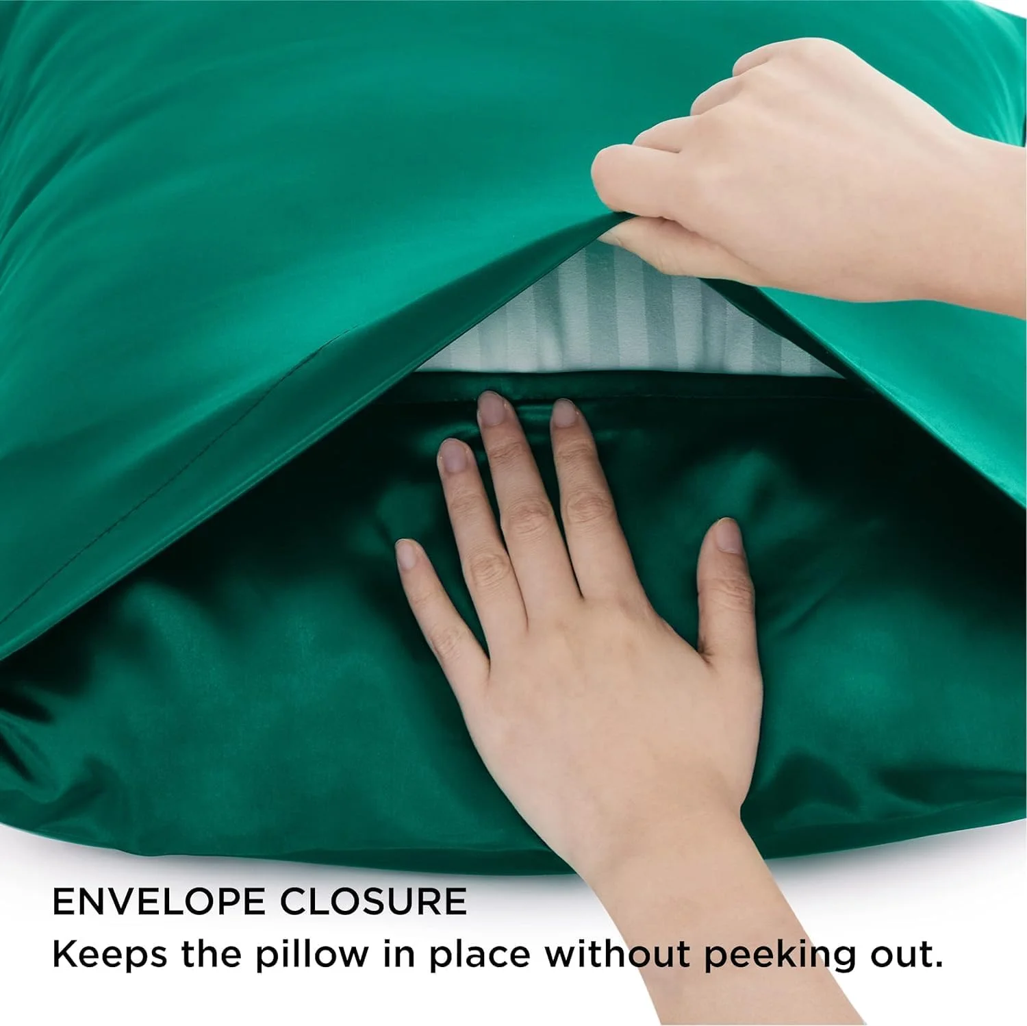 روبالشی آنیسیکا، 2 عدد - روبالشی ابریشم خالص توت برای پوست و مو 48X74 سانتی متر، خنک کننده نرم و لطیف و تنفسی برای خواب (سبز تیره)