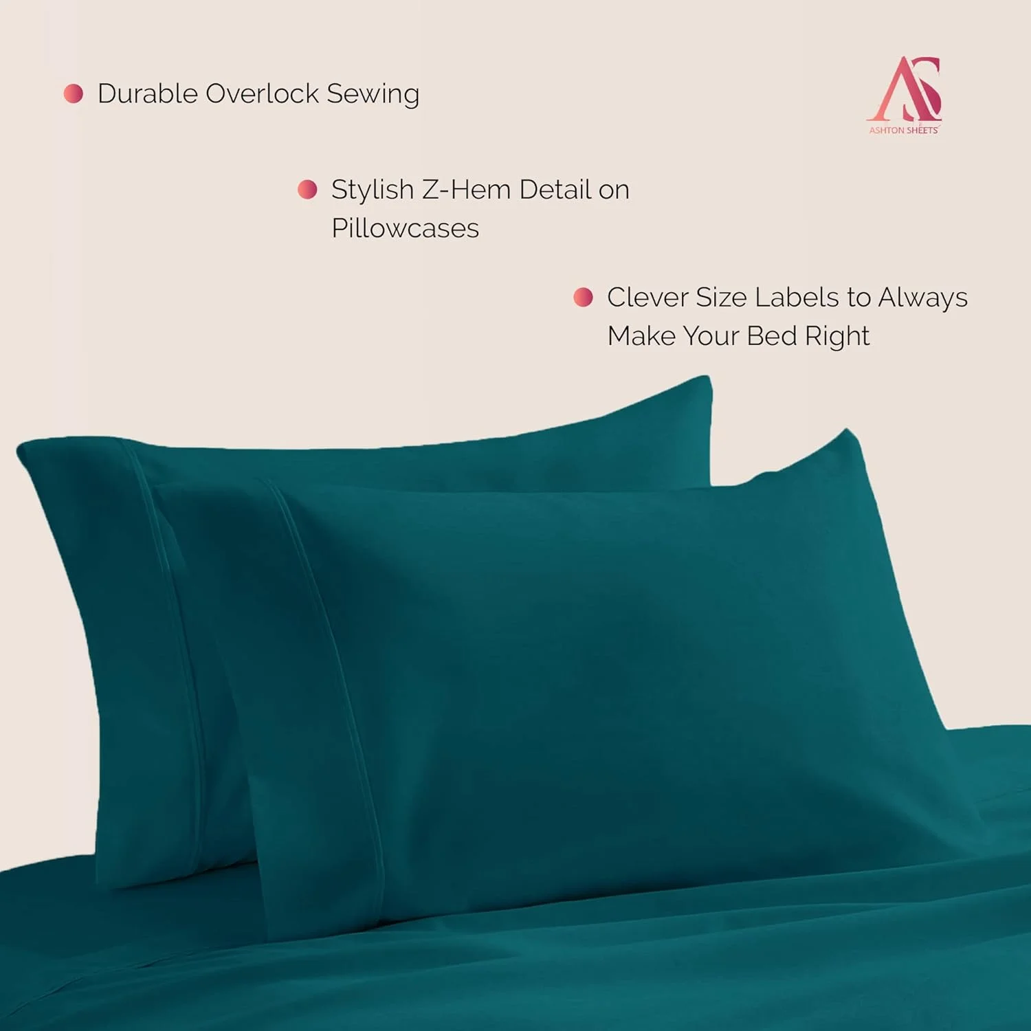 ست 2 عددی روبالشتی کینگ پنبه مصری لوکس Ashton Sheets - روبالشتی های کینگ سایز با تراکم بالا، تنفس پذیر، بافت ساتن خنک کننده، روکش بالش با کیفیت هتل با الیاف بلند - آبی فیروزه ای ست 2 عددی روبالشتی کینگ پنبه مصری لوکس Ashton Sheets - روبالشتی های کینگ سایز با تراکم بالا، تنفس پذیر، بافت ساتن خنک کننده، روکش بالش با کیفیت هتل با الیاف بلند - آبی فیروزه ای