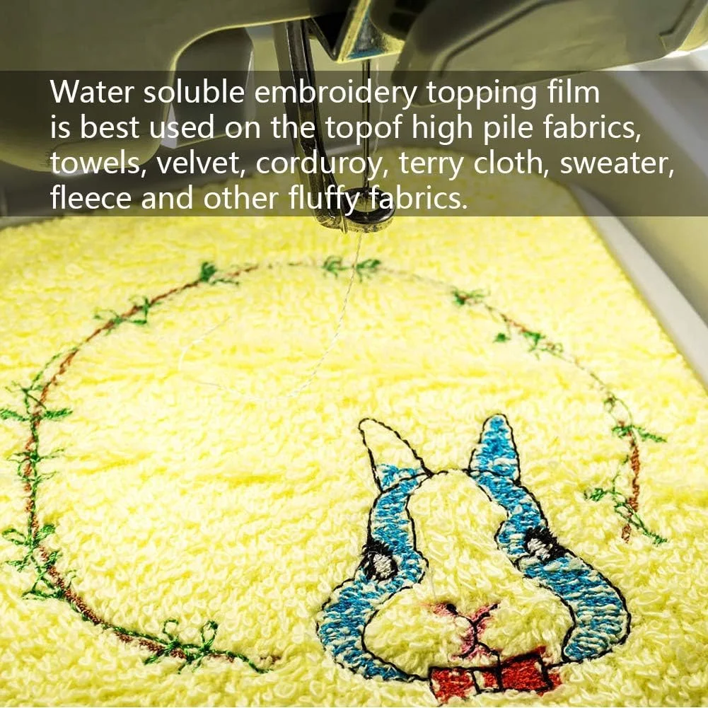 TERRIFI Water Soluble Stabilizer for Embroidery - Clear Topping Film (12"x30yd Roll) - Dissolves Completely for Machine Embroidery Stabilizer and Hand Sewing TERRIFI Water Soluble Stabilizer for Embroidery - Clear Topping Film (12"x30yd Roll) - Dissolves Completely for Machine Embroidery Stabilizer and Hand Sewing