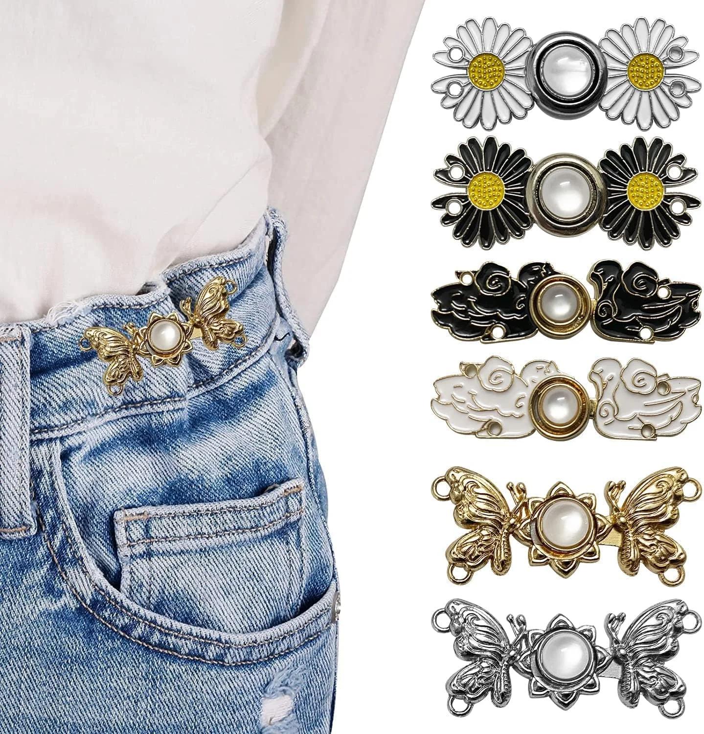 گیره تنظیم کمر شلوار مدل Pearl Flower بسته 6 عددی
