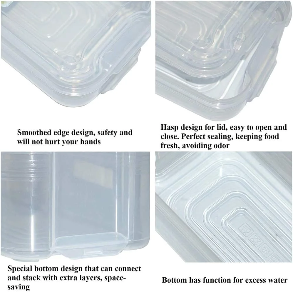 ارگانایزر یخچال YumLock WBY، ظرف نگهداری مواد غذایی، ارگانایزر کشویی یخچال آشپزخانه Wambory با قابلیت چیدن روی هم، مقاوم در برابر حرارت و سرما، ساخته شده از مواد PP بدون BPA (3 طبقه)