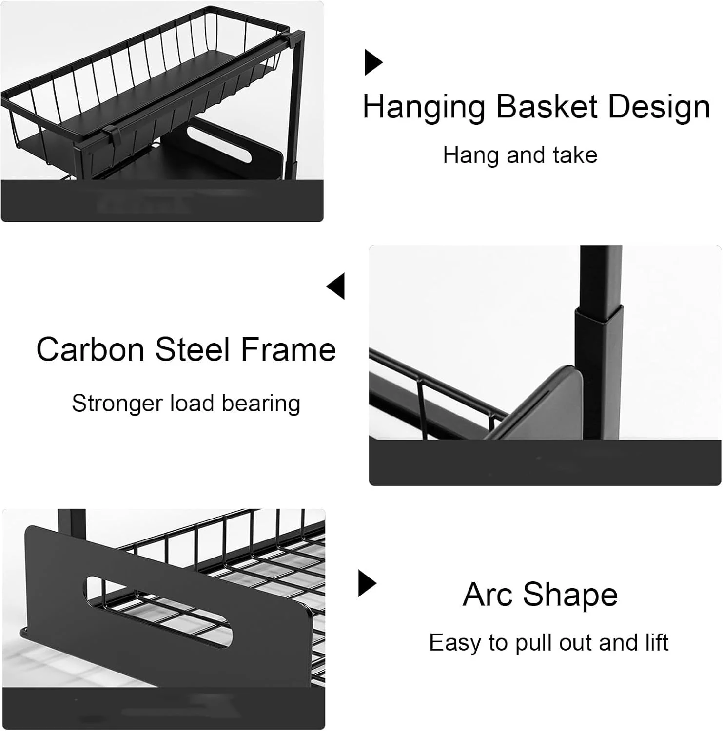 ارگانایزر زیر سینک ZERIFAM - ارگانایزر کابینت حمام 2 طبقه، قفسه ذخیره سازی کشویی، قفسه ذخیره سازی چند منظوره برای سینک، حمام و آشپزخانه. (مشکی) ارگانایزر زیر سینک ZERIFAM - ارگانایزر کابینت حمام 2 طبقه، قفسه ذخیره سازی کشویی، قفسه ذخیره سازی چند منظوره برای سینک، حمام و آشپزخانه. (مشکی)