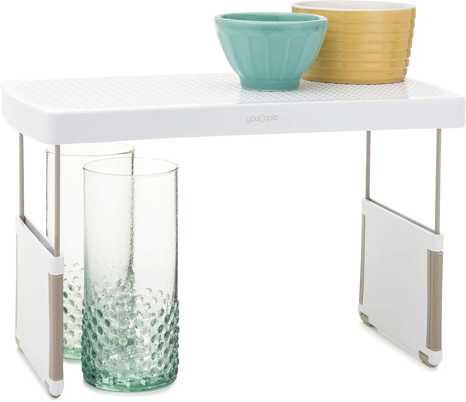 قفسه ارگانایزر کابینت آشپزخانه YouCopia StoreMore با قابلیت افزایش فضا، قفسه قابل تنظیم 13 اینچی برای فنجان، لیوان، بطری، بادوام و صرفه جویی در فضا، سفید - 50089 قفسه ارگانایزر کابینت آشپزخانه YouCopia StoreMore با قابلیت افزایش فضا، قفسه قابل تنظیم 13 اینچی برای فنجان، لیوان، بطری، بادوام و صرفه جویی در فضا، سفید - 50089