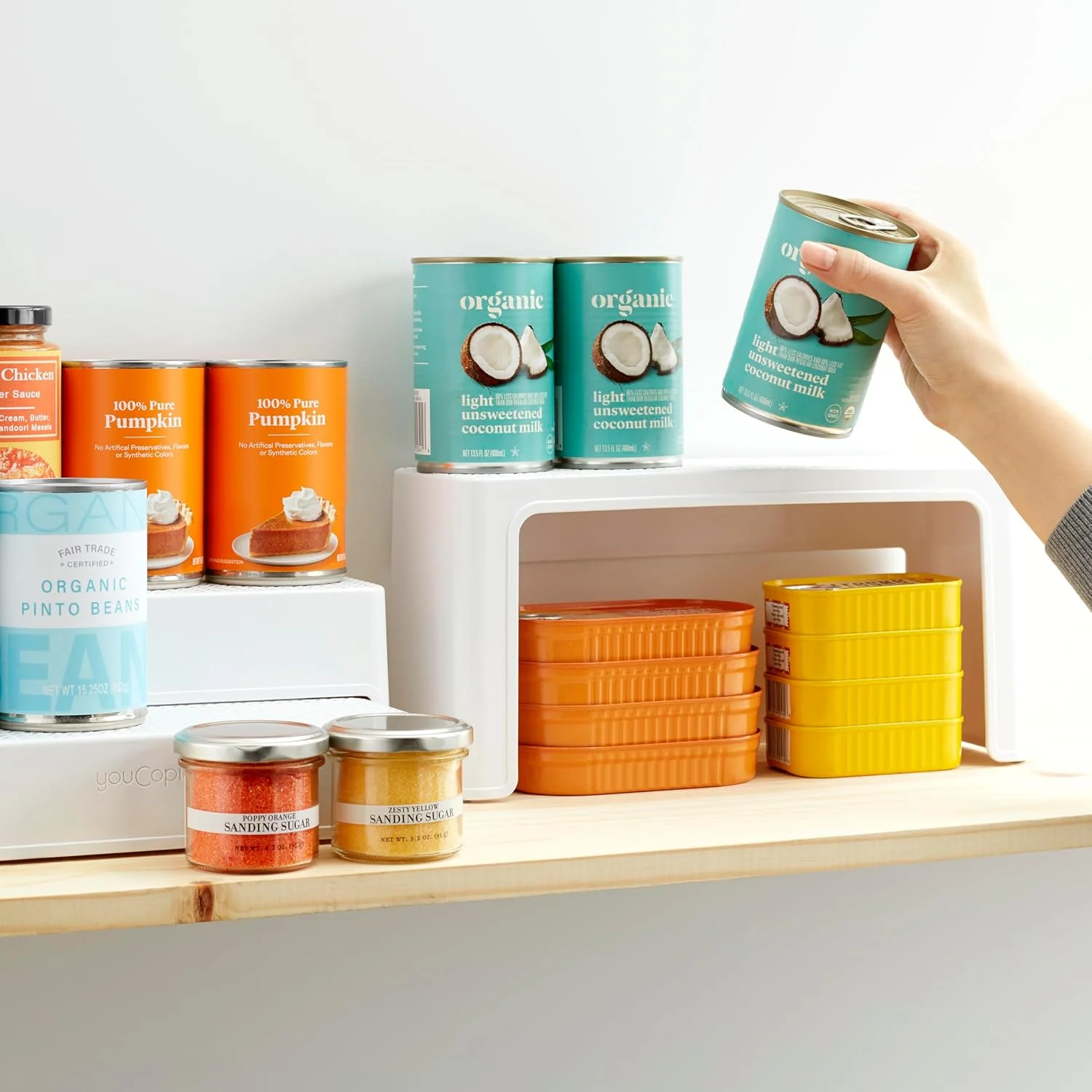 سازمان دهنده قوطی سه طبقه YouCopia ShelfSteps، قفسه قابل گسترش برای نگهداری در کابینت آشپزخانه و انبار، قفسه قابل تنظیم قوطی، حداکثر استفاده از فضا، محکم و صرفه جویی در فضا، سفید سازمان دهنده قوطی سه طبقه YouCopia ShelfSteps، قفسه قابل گسترش برای نگهداری در کابینت آشپزخانه و انبار، قفسه قابل تنظیم قوطی، حداکثر استفاده از فضا، محکم و صرفه جویی در فضا، سفید