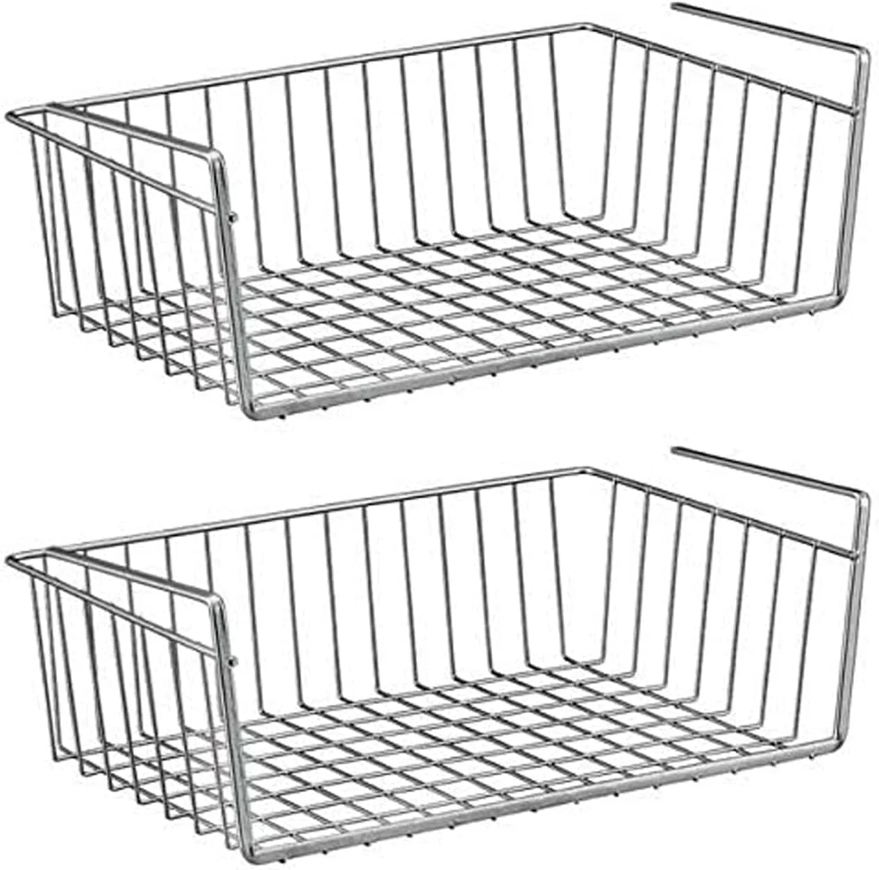 سبد ذخیره سازی زیر قفسه آشپزخانه YumLock، بسته 2 عددی بزرگ - قفسه سازمان دهنده فلزی سبک وزن 40 X 26 X 14 سانتی متر (نقره ای) سبد ذخیره سازی زیر قفسه آشپزخانه YumLock، بسته 2 عددی بزرگ - قفسه سازمان دهنده فلزی سبک وزن 40 X 26 X 14 سانتی متر (نقره ای)