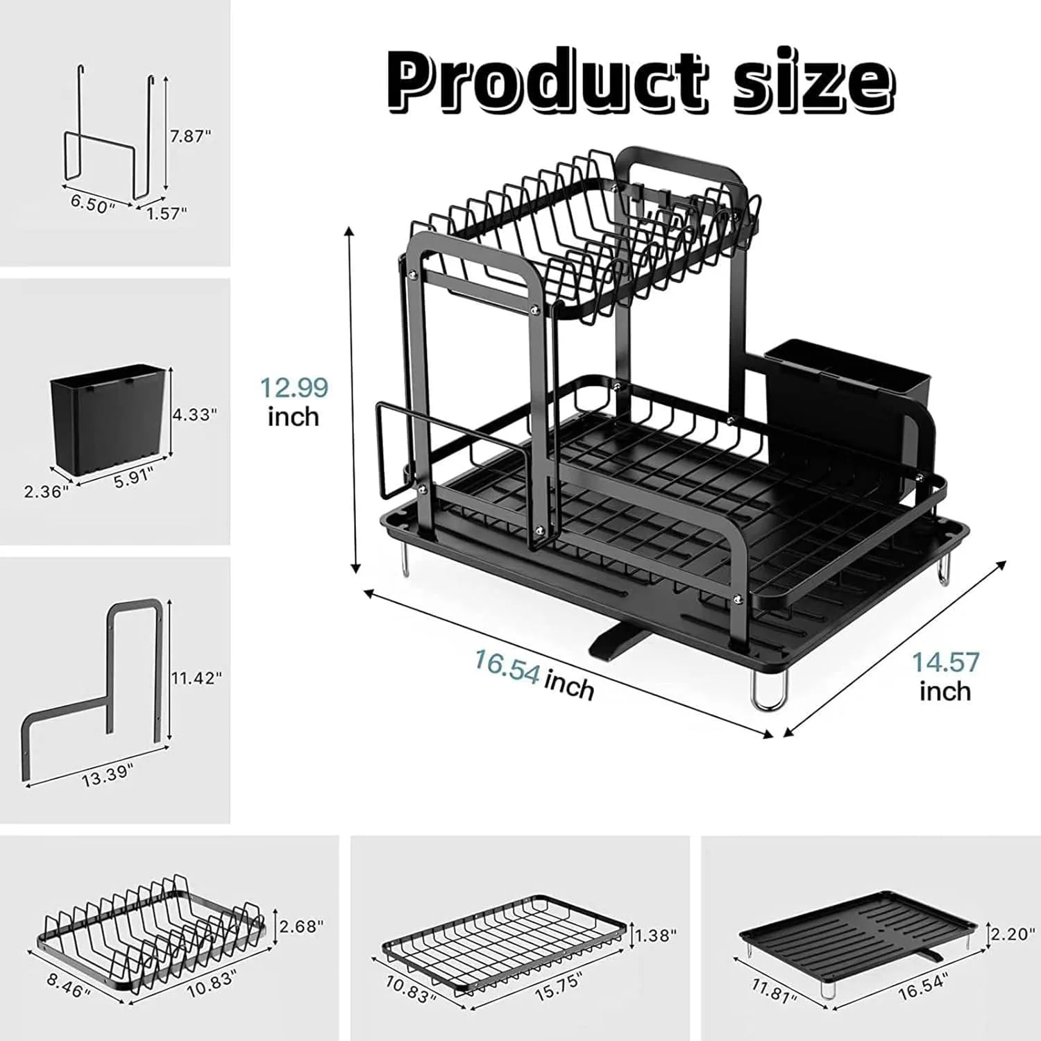 آبچکان ظروف YHOME، آبچکان 2 طبقه برای روی کابینت آشپزخانه، پایه خشک کن ظروف با آبگیر، آبچکان سینک با تخته برش جداشدنی، قفسه نگهداری کاسه، سازمان دهنده بشقاب، جا قاشقی آبچکان ظروف YHOME، آبچکان 2 طبقه برای روی کابینت آشپزخانه، پایه خشک کن ظروف با آبگیر، آبچکان سینک با تخته برش جداشدنی، قفسه نگهداری کاسه، سازمان دهنده بشقاب، جا قاشقی