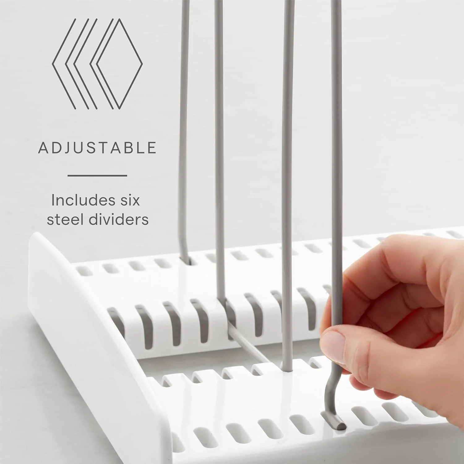 قفسه ظروف آشپزی YouCopia StoreMore، سازمان دهنده قابلمه و تابه قابل تنظیم با 6 جداکننده برای نگهداری در کابینت آشپزخانه، پایه ضد لغزش، نصب آسان، سفید قفسه ظروف آشپزی YouCopia StoreMore، سازمان دهنده قابلمه و تابه قابل تنظیم با 6 جداکننده برای نگهداری در کابینت آشپزخانه، پایه ضد لغزش، نصب آسان، سفید