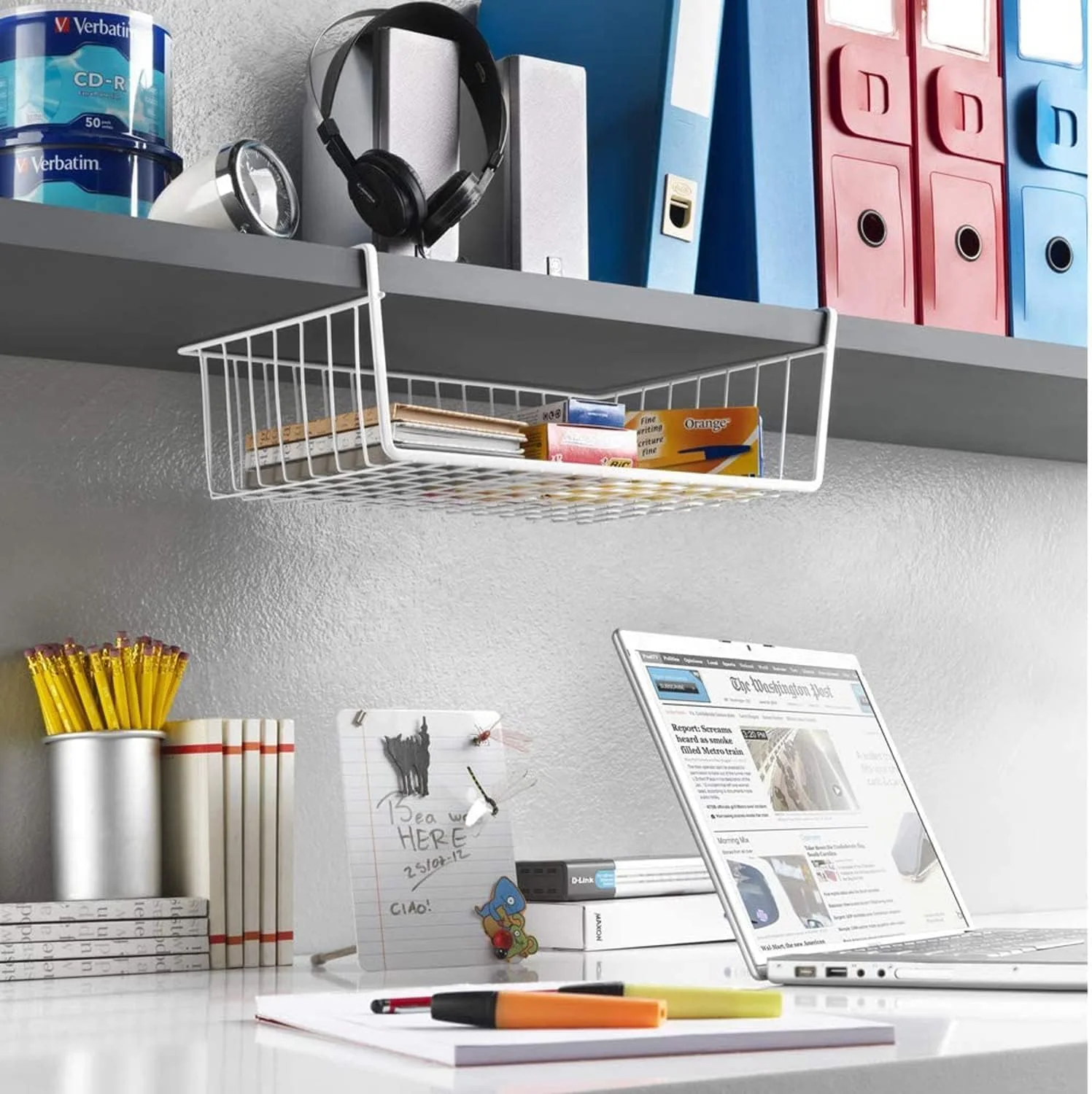 سبد ذخیره سازی زیر قفسه آشپزخانه YumLock، بسته 2 عددی بزرگ - قفسه سازمان دهنده فلزی سبک وزن 40 X 26 X 14 سانتی متر (نقره ای) سبد ذخیره سازی زیر قفسه آشپزخانه YumLock، بسته 2 عددی بزرگ - قفسه سازمان دهنده فلزی سبک وزن 40 X 26 X 14 سانتی متر (نقره ای)