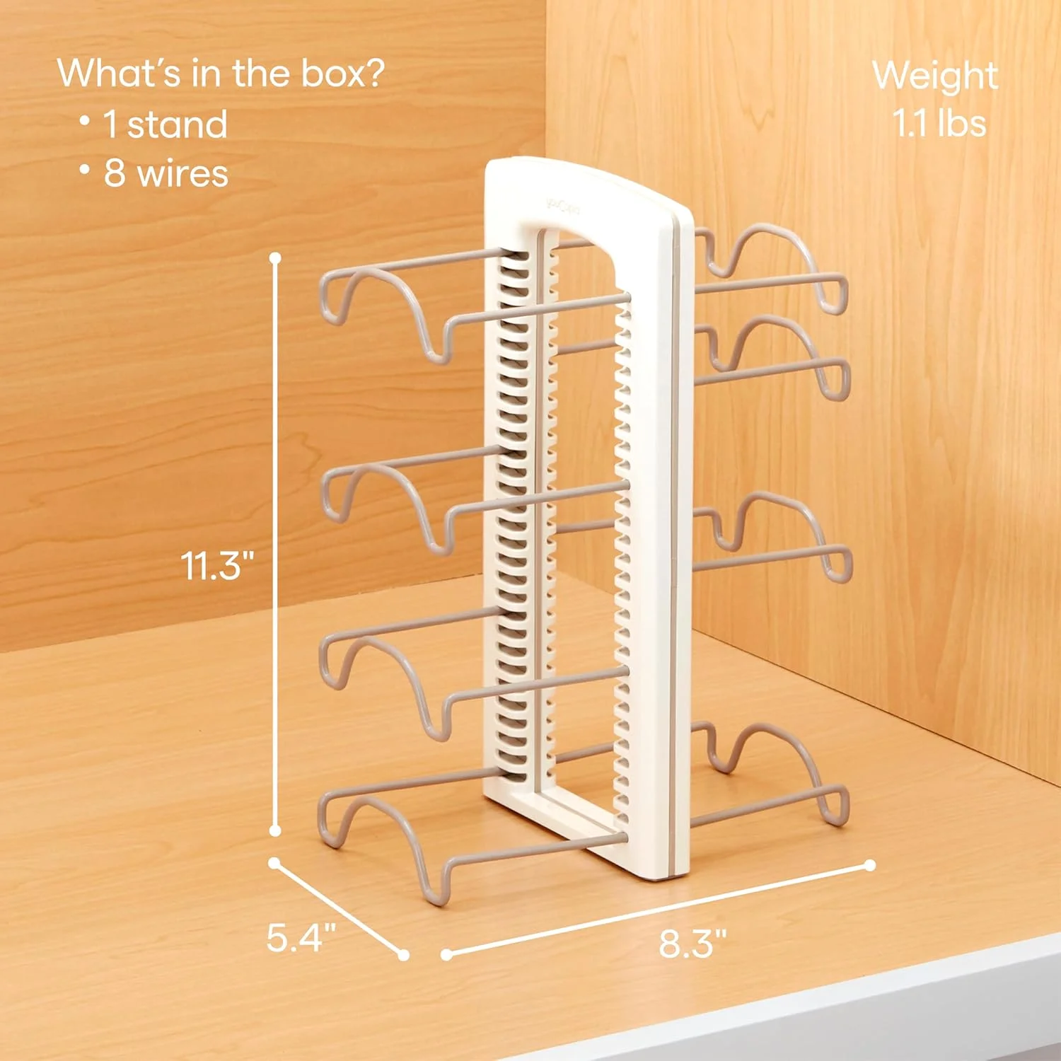 نگهدارنده جعبه های فویل، کیسه و پلاستیک YouCopia WrapStand، قابل تنظیم برای کابینت آشپزخانه و سازماندهی انبار، نصب سریع، سفید - 50173