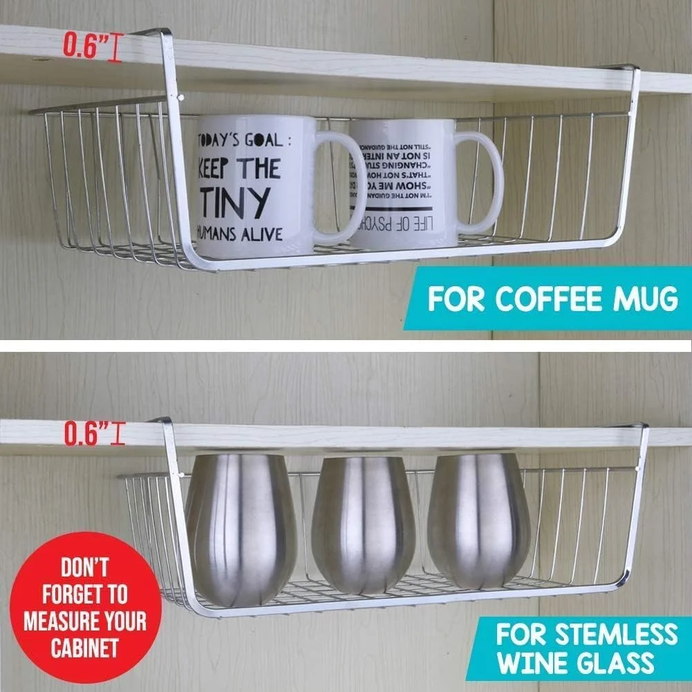 سبد ذخیره سازی زیر قفسه آشپزخانه YumLock، بسته 2 عددی بزرگ - قفسه سازمان دهنده فلزی سبک وزن 40 X 26 X 14 سانتی متر (نقره ای) سبد ذخیره سازی زیر قفسه آشپزخانه YumLock، بسته 2 عددی بزرگ - قفسه سازمان دهنده فلزی سبک وزن 40 X 26 X 14 سانتی متر (نقره ای)