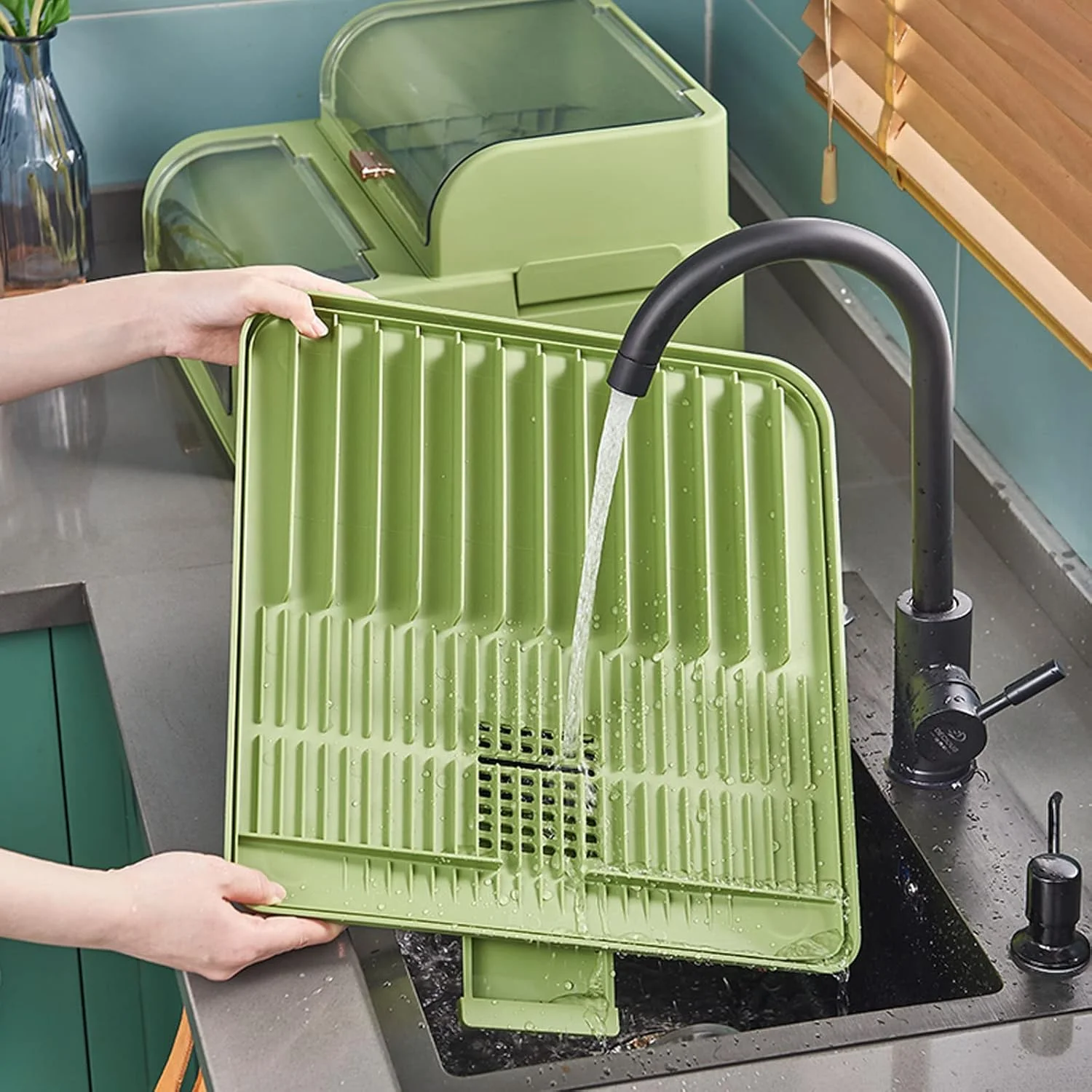 آبچکان ظرف ZXDDD، جعبه های نگهداری بشقاب و کارد و چنگال، آبچکان ظروف، آبچکان چند منظوره، آبچکان با درب، سازمان دهنده ظروف آشپزخانه، 38 * 36.5 * 27 سانتی متر آبچکان ظرف ZXDDD، جعبه های نگهداری بشقاب و کارد و چنگال، آبچکان ظروف، آبچکان چند منظوره، آبچکان با درب، سازمان دهنده ظروف آشپزخانه، 38 * 36.5 * 27 سانتی متر