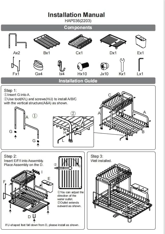 آبچکان ظروف YHOME، آبچکان 2 طبقه برای روی کابینت آشپزخانه، پایه خشک کن ظروف با آبگیر، آبچکان سینک با تخته برش جداشدنی، قفسه نگهداری کاسه، سازمان دهنده بشقاب، جا قاشقی آبچکان ظروف YHOME، آبچکان 2 طبقه برای روی کابینت آشپزخانه، پایه خشک کن ظروف با آبگیر، آبچکان سینک با تخته برش جداشدنی، قفسه نگهداری کاسه، سازمان دهنده بشقاب، جا قاشقی
