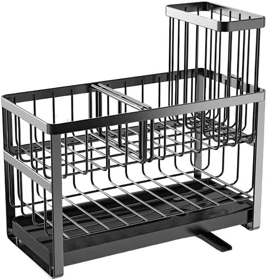 جا اسکاچی یلا جوی، ارگانایزر سینک ظرفشویی، جا برس و اسکاچ دو طبقه، جا قاشق چنگالی استیل، جا مایع ظرفشویی همراه با سینی، لوازم جانبی و رک نگهداری (مشکی) جا اسکاچی یلا جوی، ارگانایزر سینک ظرفشویی، جا برس و اسکاچ دو طبقه، جا قاشق چنگالی استیل، جا مایع ظرفشویی همراه با سینی، لوازم جانبی و رک نگهداری (مشکی)