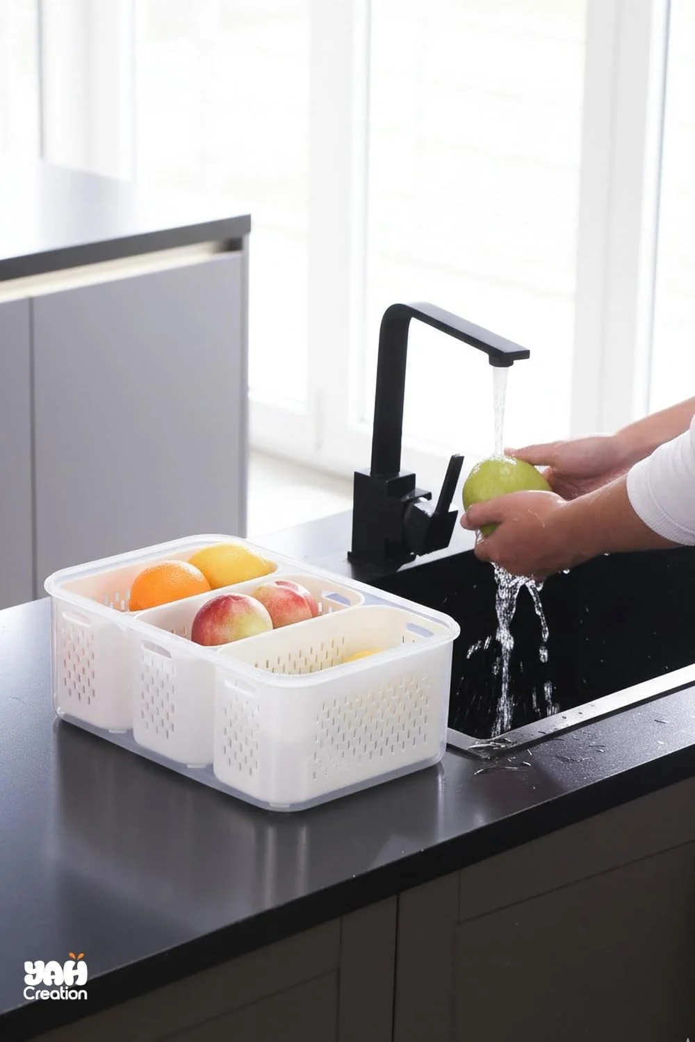 باکسهای هوشمند نگهداری مواد غذایی YAH مدل XL - ضد هوا، قابل استفاده در مایکروویو و فریزر. سازمان دهندههای یخچال و کابینت - ظروف بادوام - دارای سبدهای آبکش و جداکنندهها (XL - 3 سبد) باکسهای هوشمند نگهداری مواد غذایی YAH مدل XL - ضد هوا، قابل استفاده در مایکروویو و فریزر. سازمان دهندههای یخچال و کابینت - ظروف بادوام - دارای سبدهای آبکش و جداکنندهها (XL - 3 سبد)