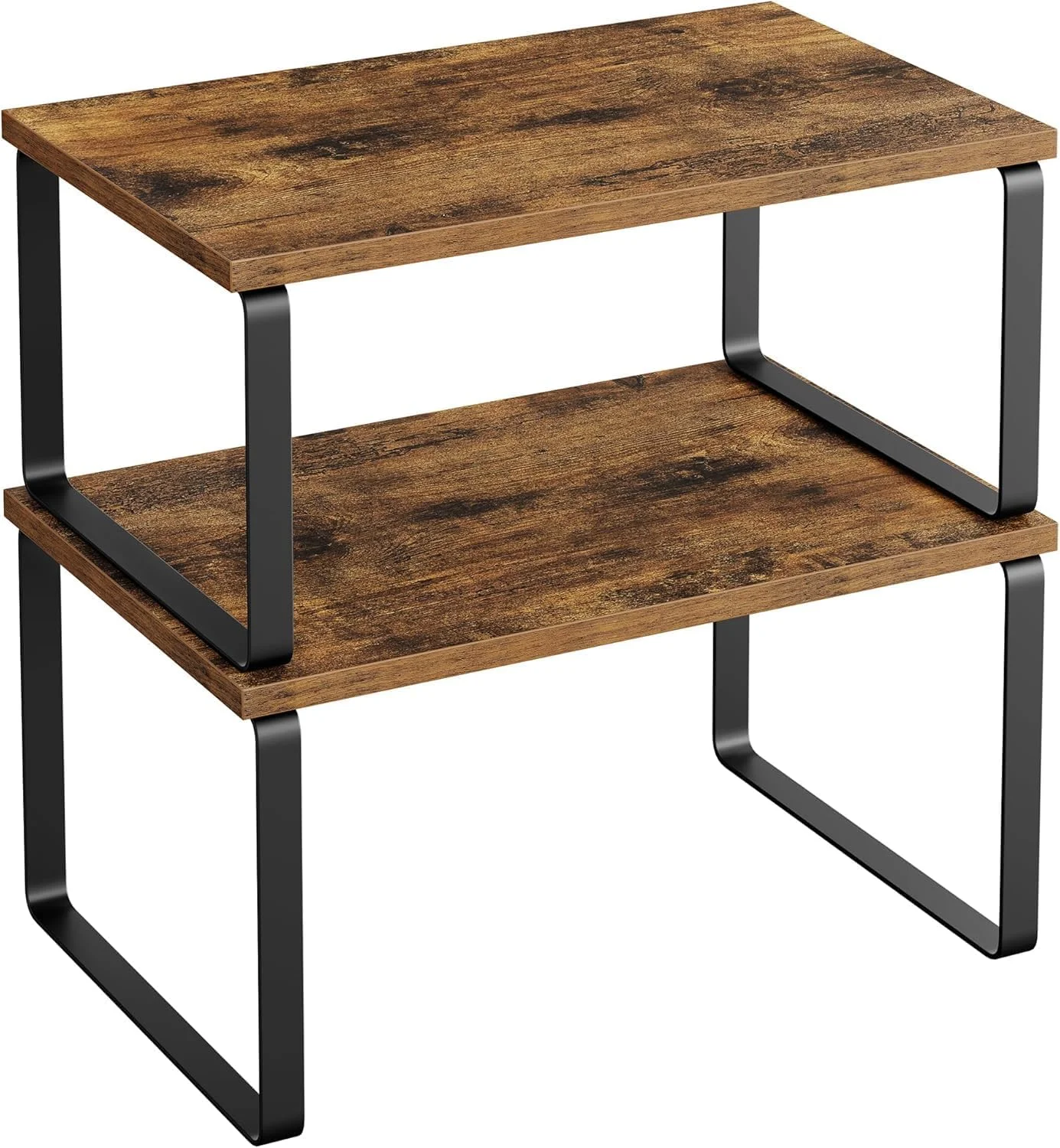 شلف نظم دهنده کابینت XICEN، ست 2 تایی شلف رومیزی آشپزخانه، مناسب برای نگهداری وسایل آشپزخانه، استند ادویه، قابل چیدن روی هم، قابل گسترش، ساخته شده از فلز و چوب مهندسی شده (مشکی جوهری + قهوه ای روستیک، عرض 29.7 سانتی متر) شلف نظم دهنده کابینت XICEN، ست 2 تایی شلف رومیزی آشپزخانه، مناسب برای نگهداری وسایل آشپزخانه، استند ادویه، قابل چیدن روی هم، قابل گسترش، ساخته شده از فلز و چوب مهندسی شده (مشکی جوهری + قهوه ای روستیک، عرض 29.7 سانتی متر)