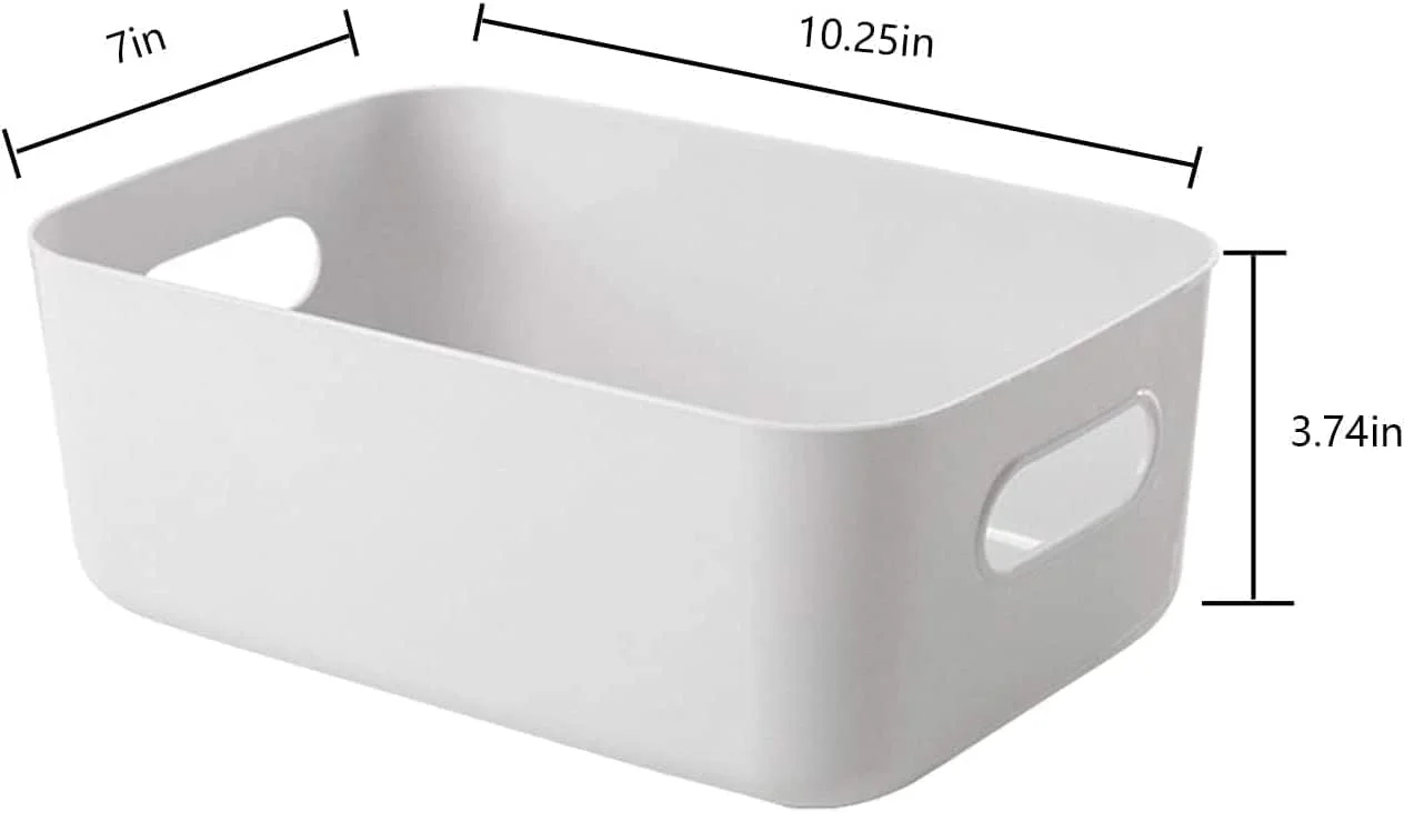 ظروف ذخیره سازی ای ورلد - سبد پلاستیکی سازمان دهنده انبار، ظروف مکعبی کوچک خانگی با دستگیره های برش خورده برای سازماندهی آشپزخانه - قفسه اتاق کودک، پیشخوان خانه، کمد و حمام. (بسته 10 عددی)