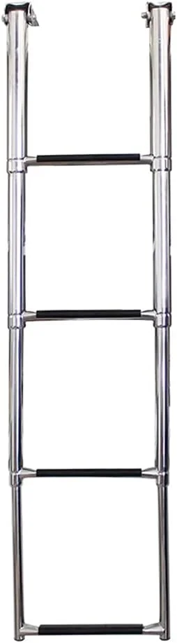 نردبان ۴ پله XRTLYH، نردبان تاشو استیل ضد زنگ ممتاز با ورودی پشتی، پله فوق العاده پهن برای قایق، قایق تفریحی، اسکله و استخر