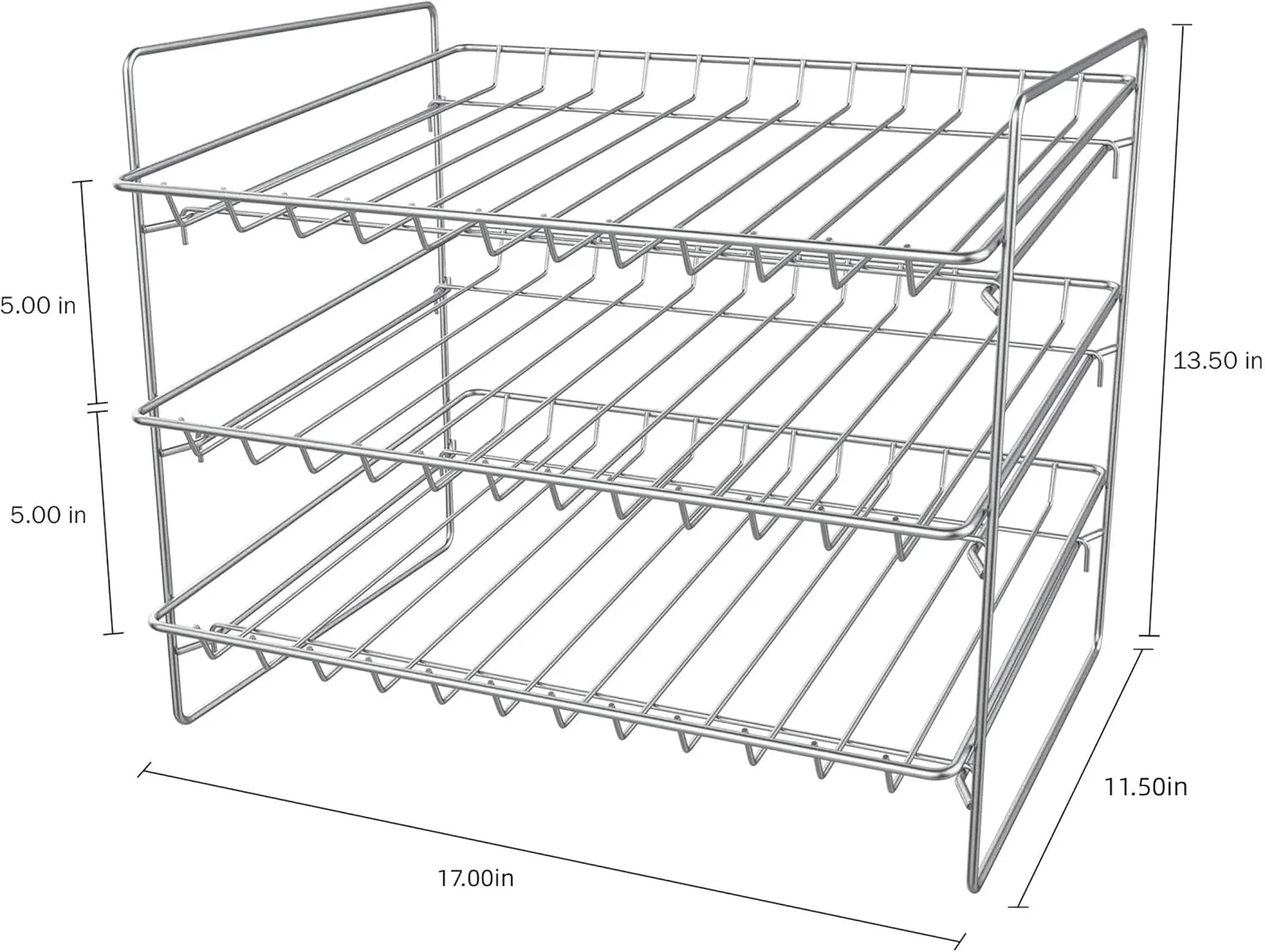 قفسه نگهدارنده قوطی قابل انباشت Supreme از THE WHITE SHOP، روکش کروم مناسب کابینت آشپزخانه یا انبار، 43x34x29 سانتی متر قفسه نگهدارنده قوطی قابل انباشت Supreme از THE WHITE SHOP، روکش کروم مناسب کابینت آشپزخانه یا انبار، 43x34x29 سانتی متر