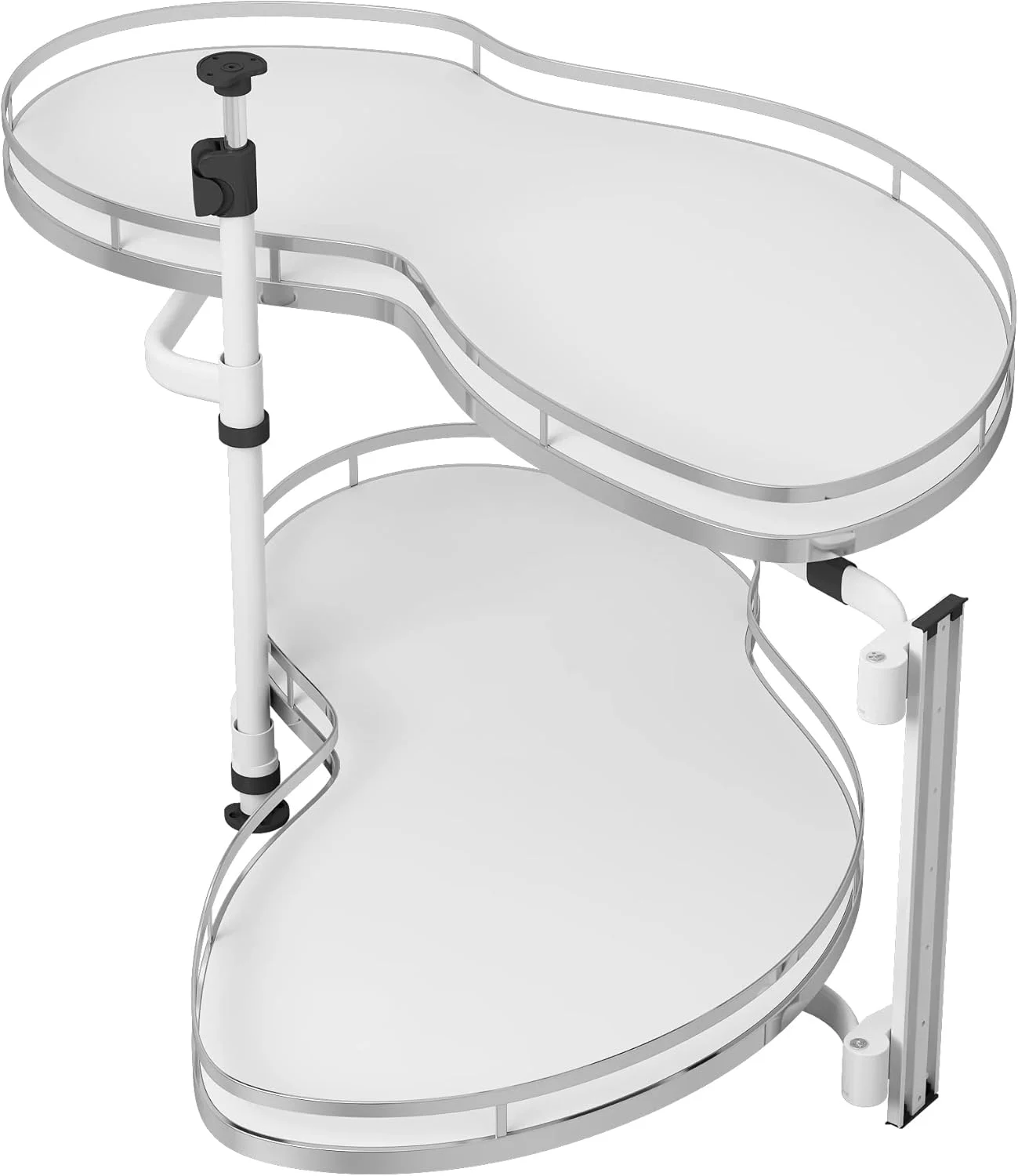 ارگانایزر چرخشی کابینت کنج کور VADANIA، مناسب برای کابینت های 90 سانتی متری، 2 طبقه سینی چرخشی، با مکانیزم آرام بند، بازشو راست ارگانایزر چرخشی کابینت کنج کور VADANIA، مناسب برای کابینت های 90 سانتی متری، 2 طبقه سینی چرخشی، با مکانیزم آرام بند، بازشو راست