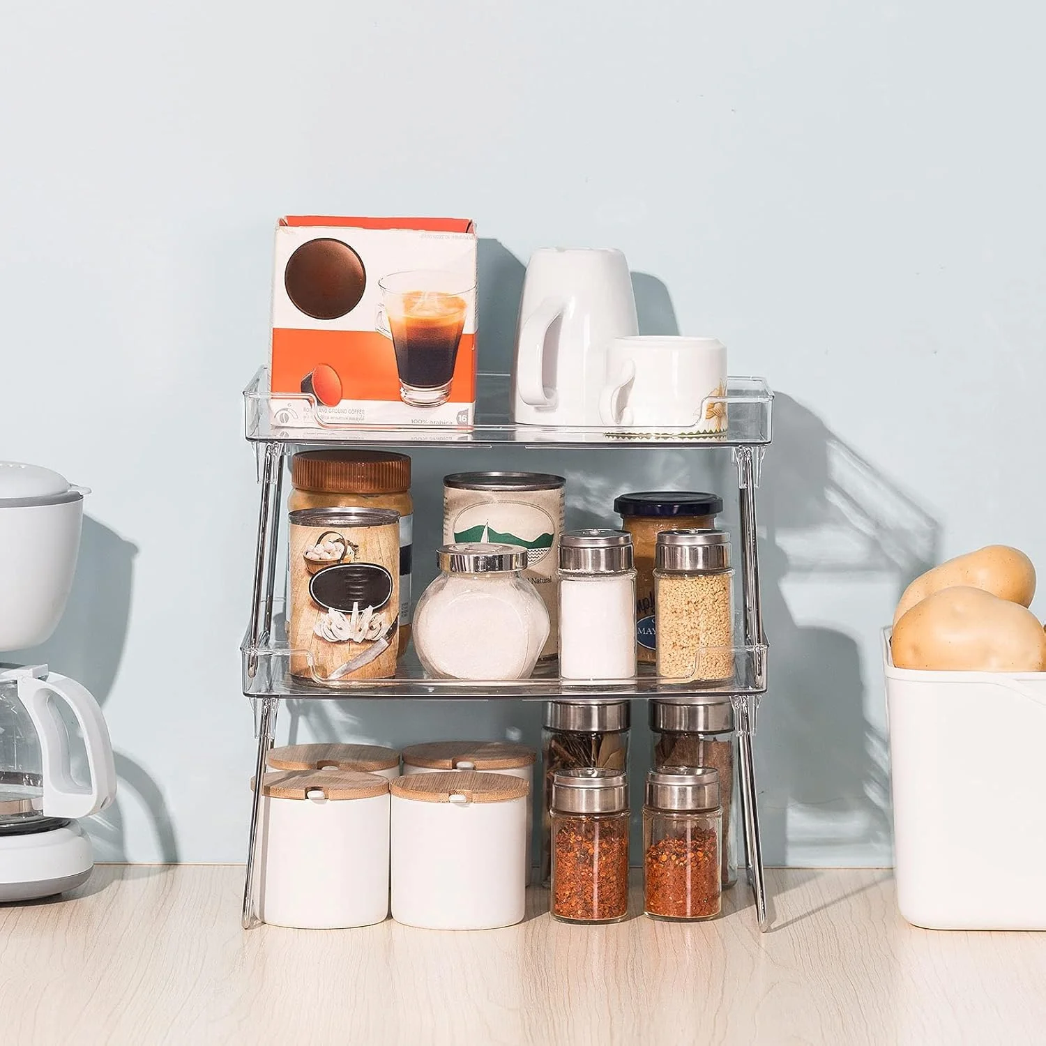 قفسه های اکریلیک قابل انباشت VAFGWGPB، قابل استفاده در اتاق خواب، اتاق نشیمن، آشپزخانه و سایر مکان ها، میز قفسه کتاب، سازمان دهنده قفسه آشپزخانه قابل انباشت، قفسه ذخیره سازی حمام، قفسه ادویه غیر لغزنده قفسه های اکریلیک قابل انباشت VAFGWGPB، قابل استفاده در اتاق خواب، اتاق نشیمن، آشپزخانه و سایر مکان ها، میز قفسه کتاب، سازمان دهنده قفسه آشپزخانه قابل انباشت، قفسه ذخیره سازی حمام، قفسه ادویه غیر لغزنده