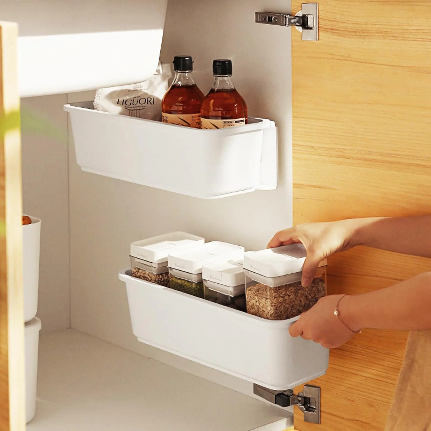 ارگانایزر زیر سینک VAODO، 2 عدد، ارگانایزر کابینتی کشویی، قفسه رک دیواری برای کابینت زیر سینک آشپزخانه و حمام (بدون نیاز به سوراخ، سفید) ارگانایزر زیر سینک VAODO، 2 عدد، ارگانایزر کابینتی کشویی، قفسه رک دیواری برای کابینت زیر سینک آشپزخانه و حمام (بدون نیاز به سوراخ، سفید)