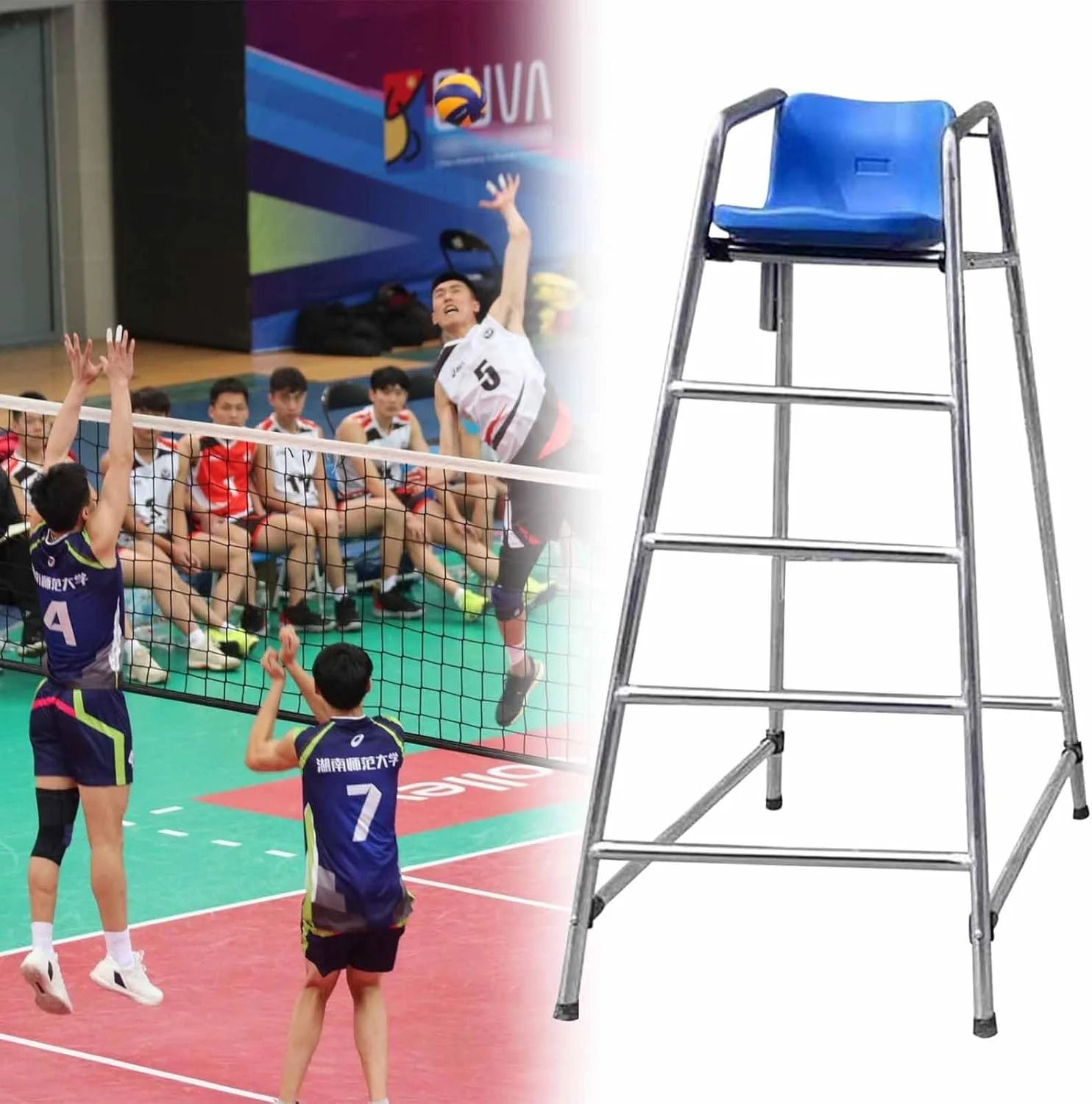 صندلی دیدبانی داور بلند برای مسابقات، صندلی نجات غریق استخر شنا ضخیم شده برای پارک آبی عمومی خانگی، نردبان استیل ضد زنگ با تحمل وزن 300 کیلوگرم (سایز: 180 سانتی متر 70.9 اینچ)