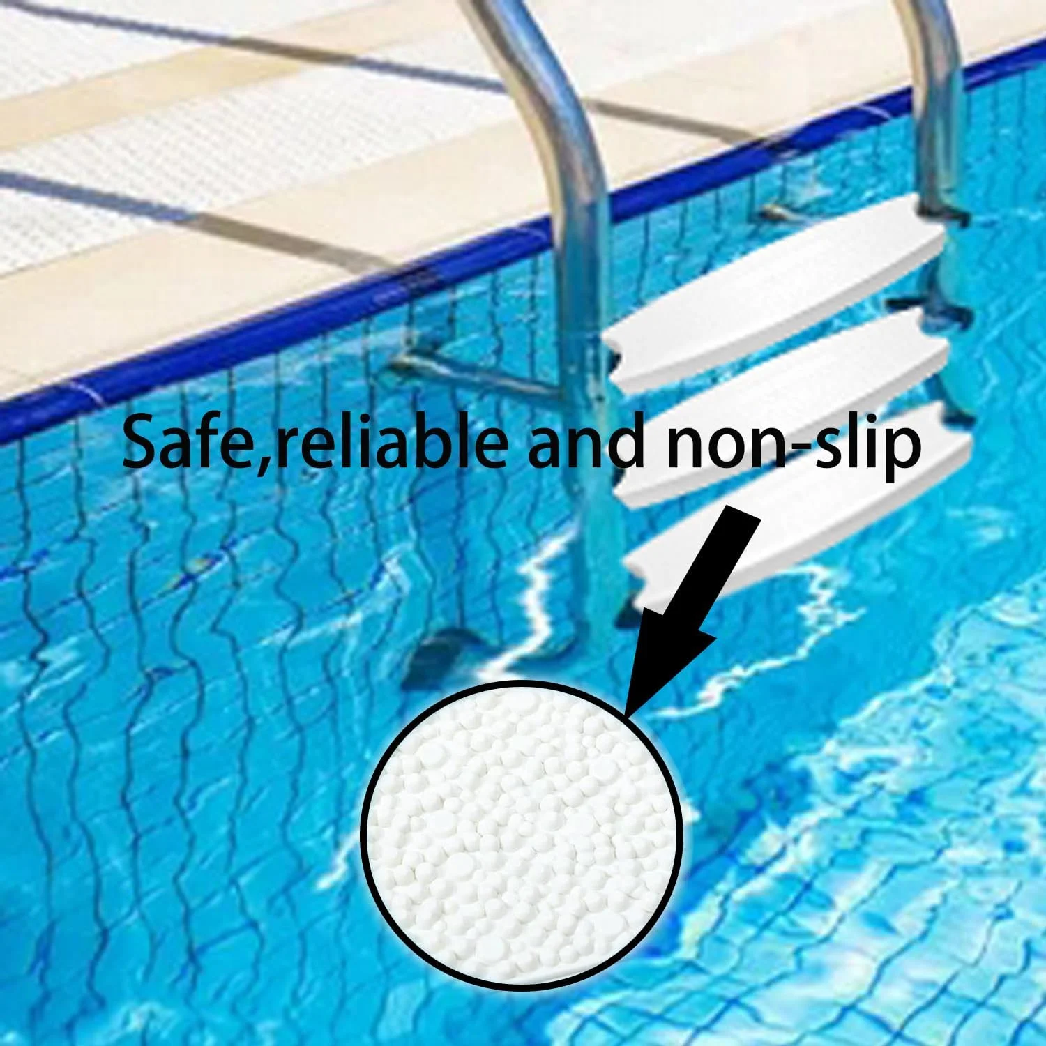 پک 2 عددی پله های نردبان استخر جهانی pakmee، پله های نردبان استخر پلاستیکی قالب گیری شده 18 اینچی سنگین برای استخرهای داخل زمینی و بالای زمینی