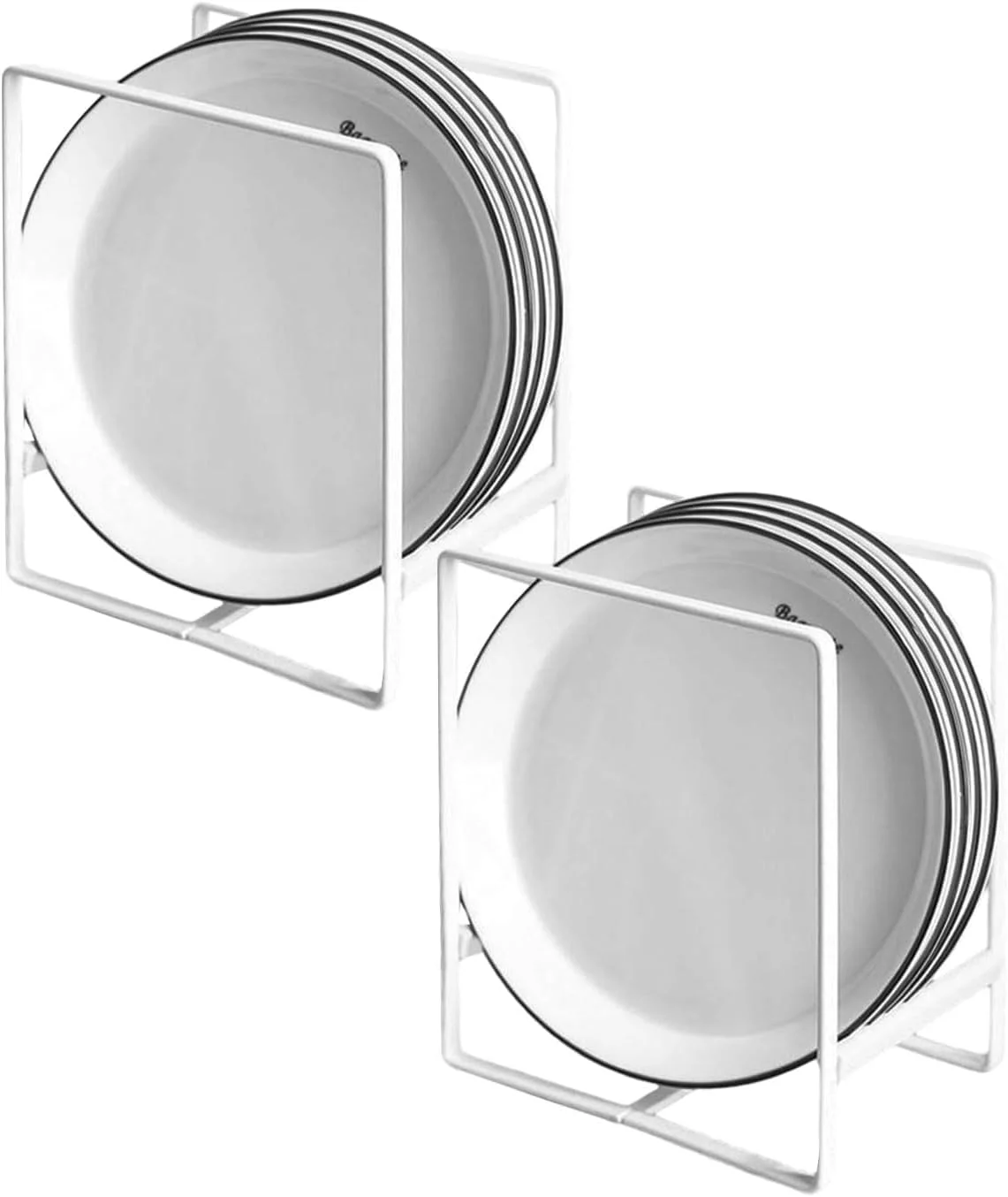 URbazaar نگهدارنده ظروف و بشقاب، سازمان دهنده کابینت آشپزخانه، مناسب برای بشقاب، درب قابلمه، سازمان دهنده روی کابینت آشپزخانه، کابینت آشپزخانه، پیشخوان و کمد، 2 عدد