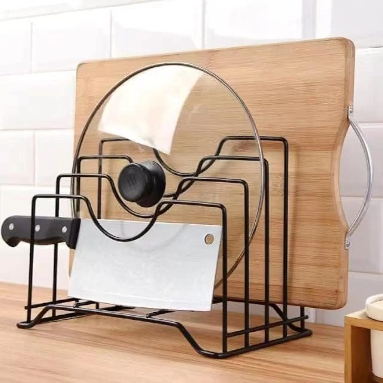 نگهدارنده تخته برش URbazaar، نگهدارنده درب قابلمه، استند سازمان دهنده تخته های خردکن، قفسه چند منظوره، قفسه ذخیره سازی آبچکان روی میز آشپزخانه برای نگهداری درب تابه، بشقاب و دیس نگهدارنده تخته برش URbazaar، نگهدارنده درب قابلمه، استند سازمان دهنده تخته های خردکن، قفسه چند منظوره، قفسه ذخیره سازی آبچکان روی میز آشپزخانه برای نگهداری درب تابه، بشقاب و دیس