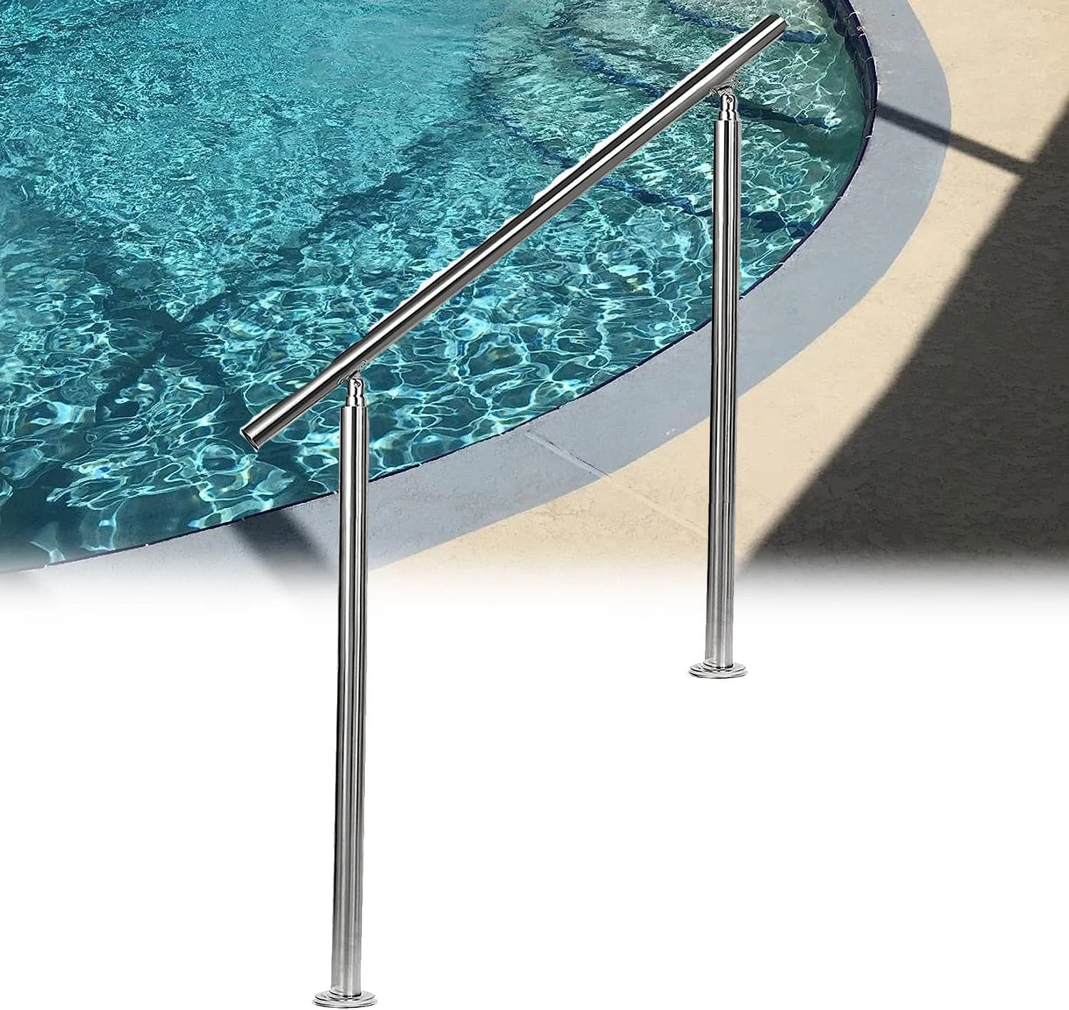 نرده استیل استخر LINCYS 304، نرده راه پله اسپا، نرده ایمنی استخر شنا 3 خم، دستگیره عالی نردبان استخر، برای ورود به استخر توکار