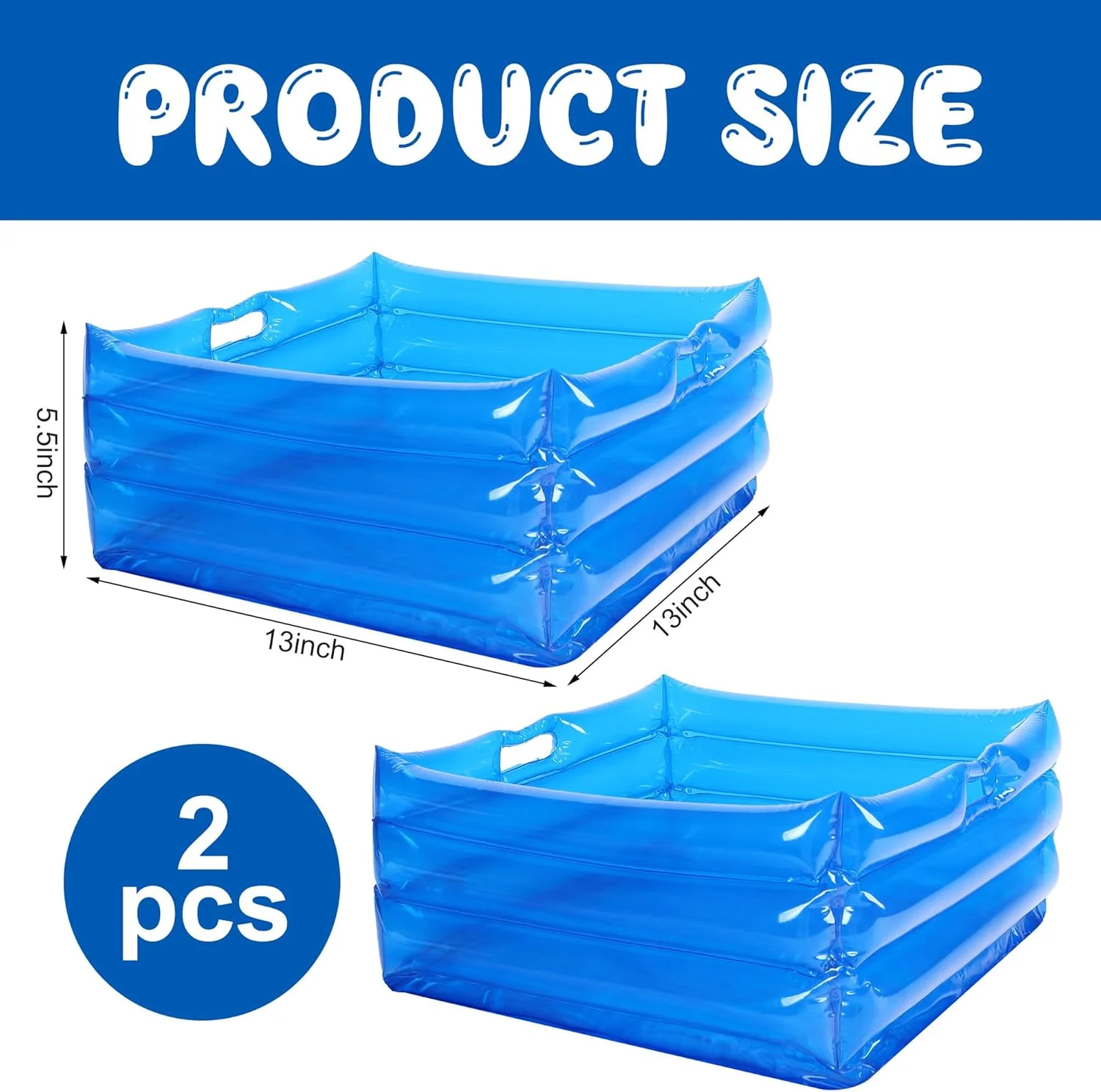 مجموعه 2 عددی حوضچه بادی شستشوی پا مونوم - 33x33x14 سانتی متر، حوضچه قابل حمل شستشوی پا - حوضچه خیساندن پا برای نردبان ورودی استخر، لوازم جانبی استخرهای شنای رو باز