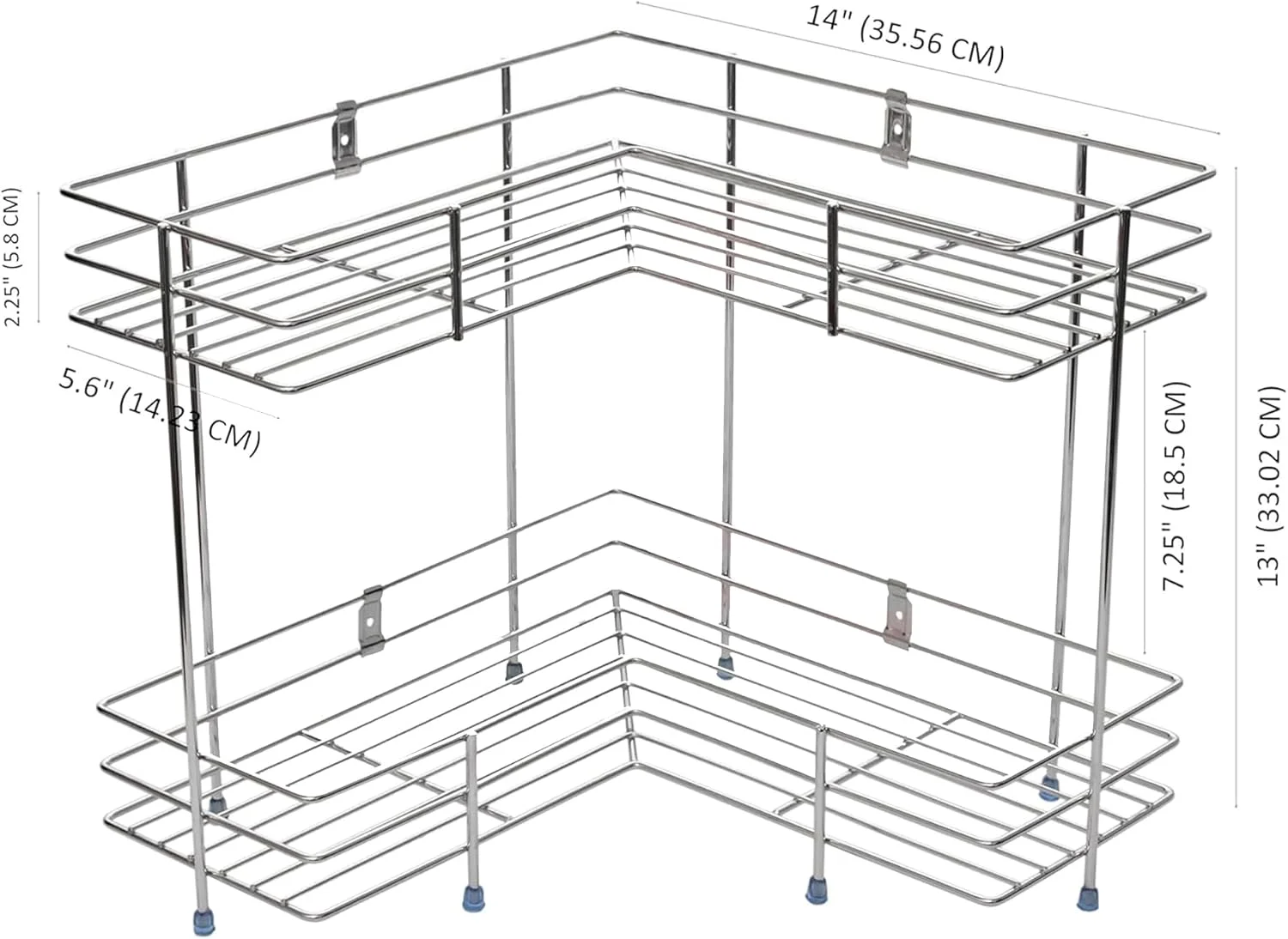قفسه ذخیره سازی آشپزخانه استیل دو طبقه Sulfar | قفسه سبزیجات با نگهدارنده | سبد نظم دهنده چند منظوره آشپزخانه | قفسه بارتان برای آشپزخانه