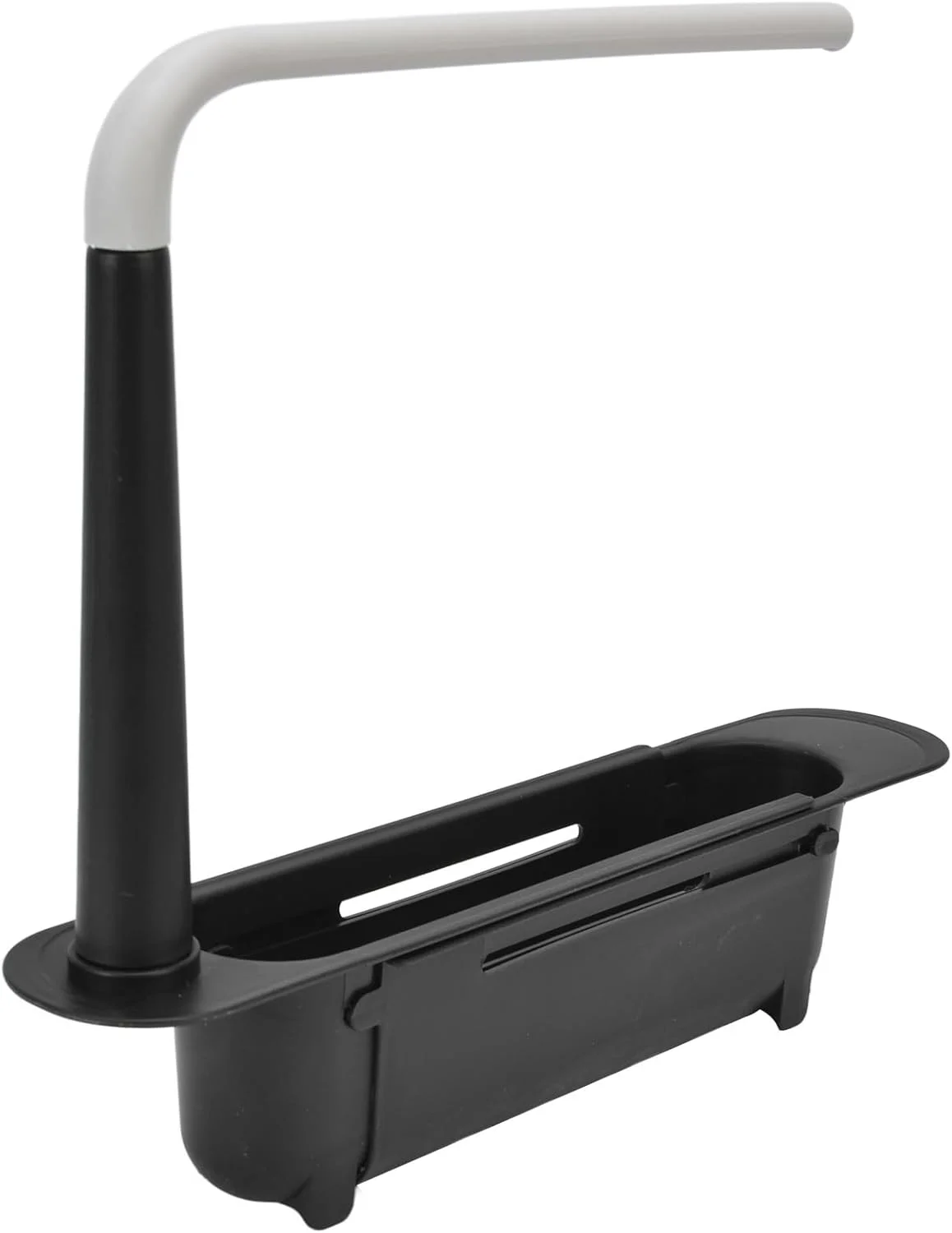 نگهدارنده تلسکوپی سینک سورندی، قفسه نگهداری تلسکوپی سینک، سازمان دهنده سینک آشپزخانه، آویز پارچه ظرفشویی، سبد تخلیه ذخیره سازی قابل گسترش برای آشپزخانه منزل (مشکی)